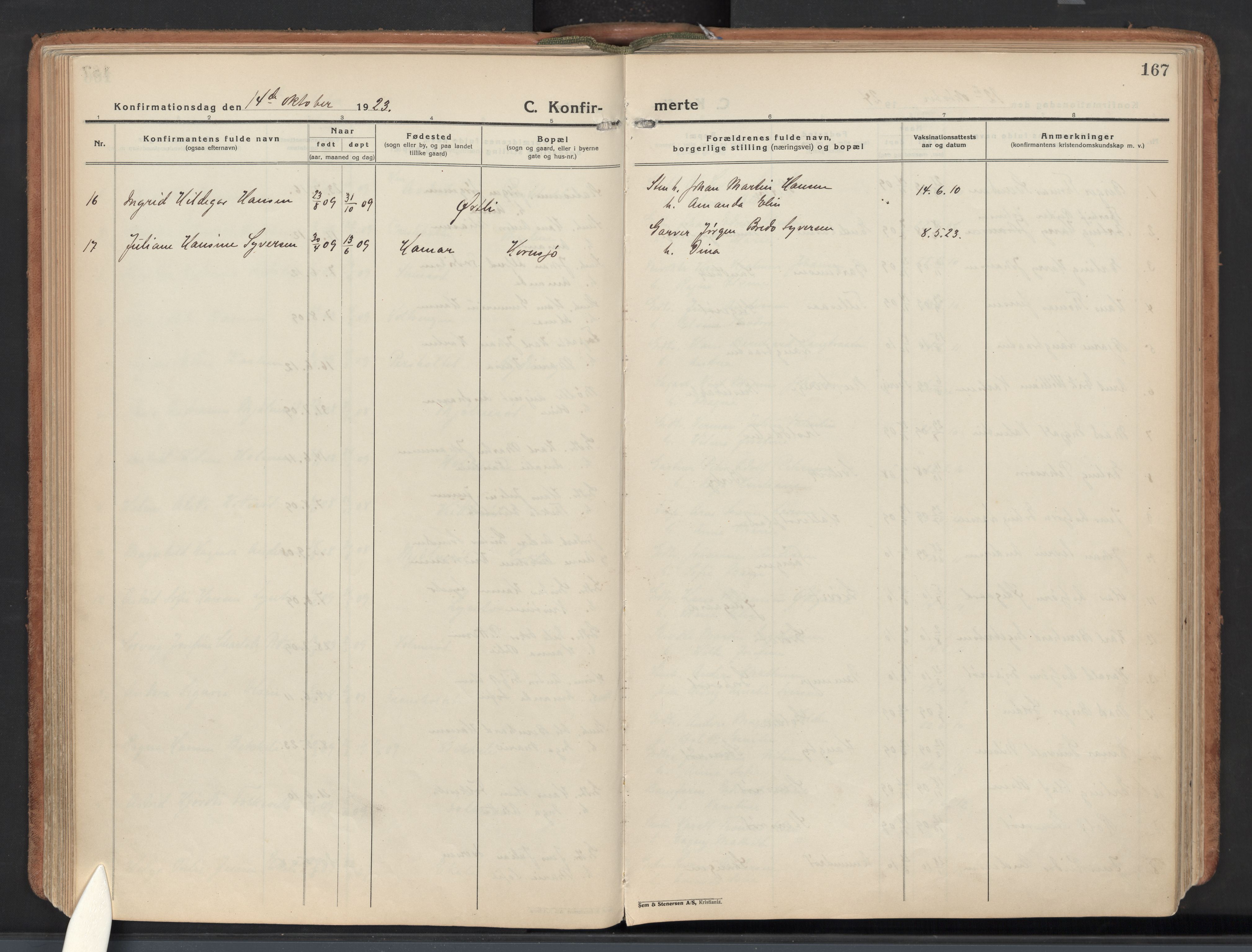 Idd prestekontor Kirkebøker, AV/SAO-A-10911/F/Fb/L0003: Ministerialbok nr. II 3, 1923-1972, s. 167