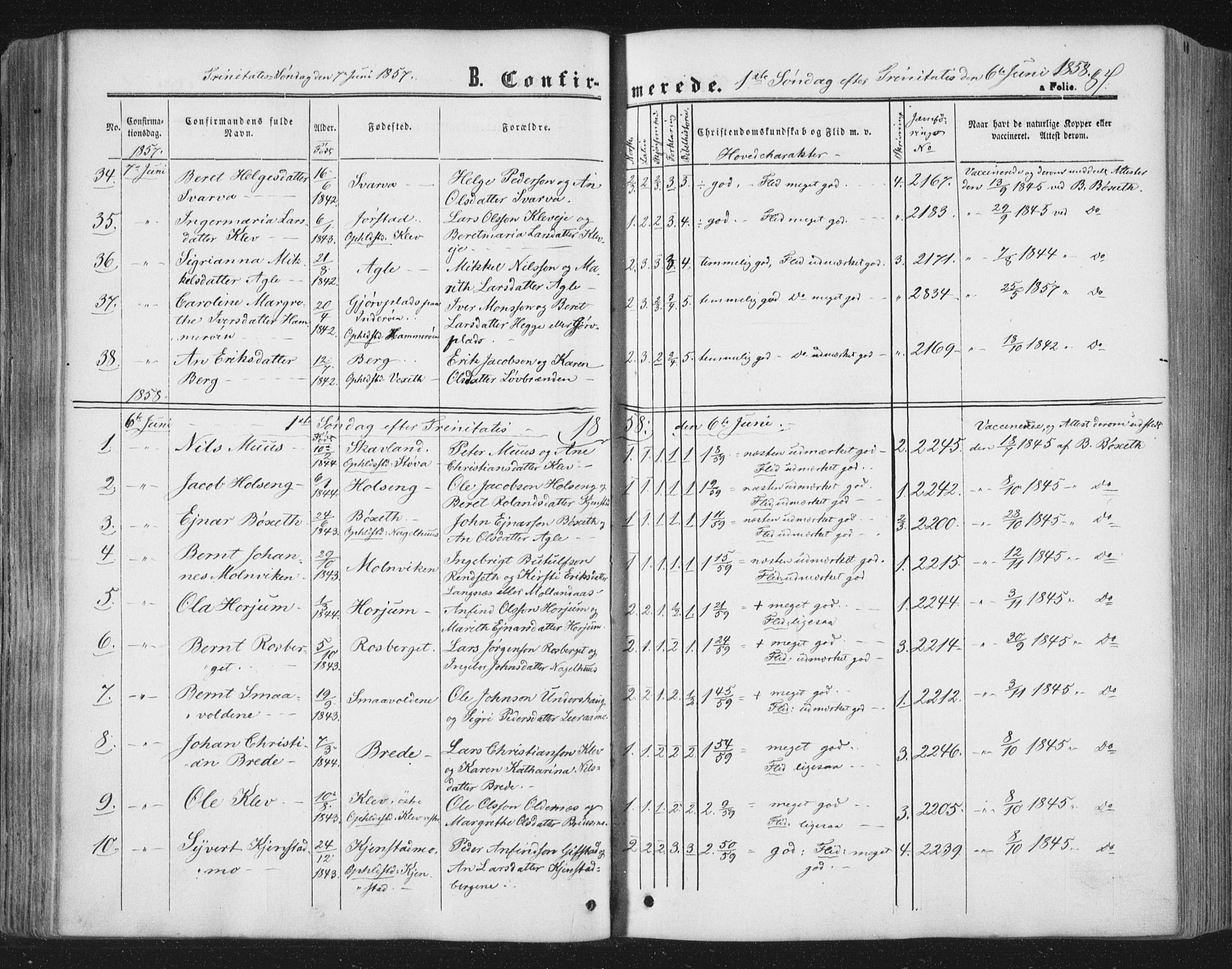 Ministerialprotokoller, klokkerbøker og fødselsregistre - Nord-Trøndelag, AV/SAT-A-1458/749/L0472: Ministerialbok nr. 749A06, 1857-1873, s. 87