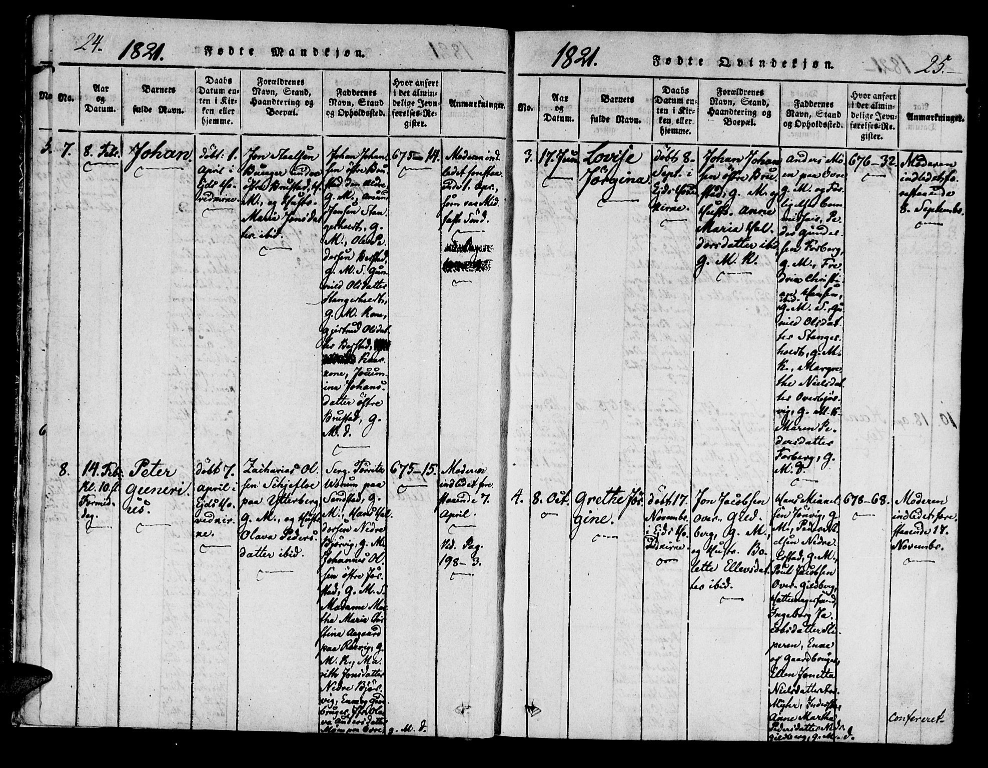 Ministerialprotokoller, klokkerbøker og fødselsregistre - Nord-Trøndelag, AV/SAT-A-1458/722/L0217: Ministerialbok nr. 722A04, 1817-1842, s. 24-25