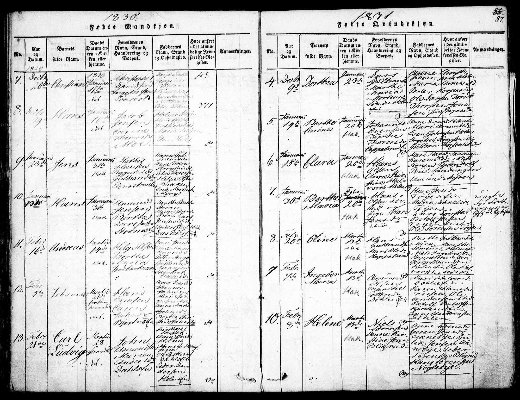 Nittedal prestekontor Kirkebøker, SAO/A-10365a/F/Fa/L0003: Ministerialbok nr. I 3, 1814-1836, s. 87