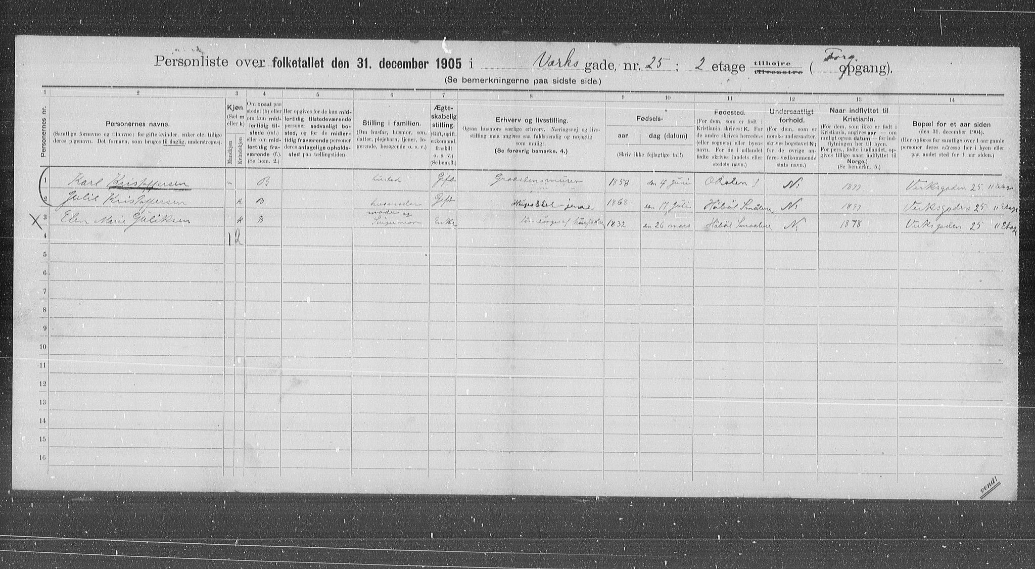 OBA, Kommunal folketelling 31.12.1905 for Kristiania kjøpstad, 1905, s. 65041