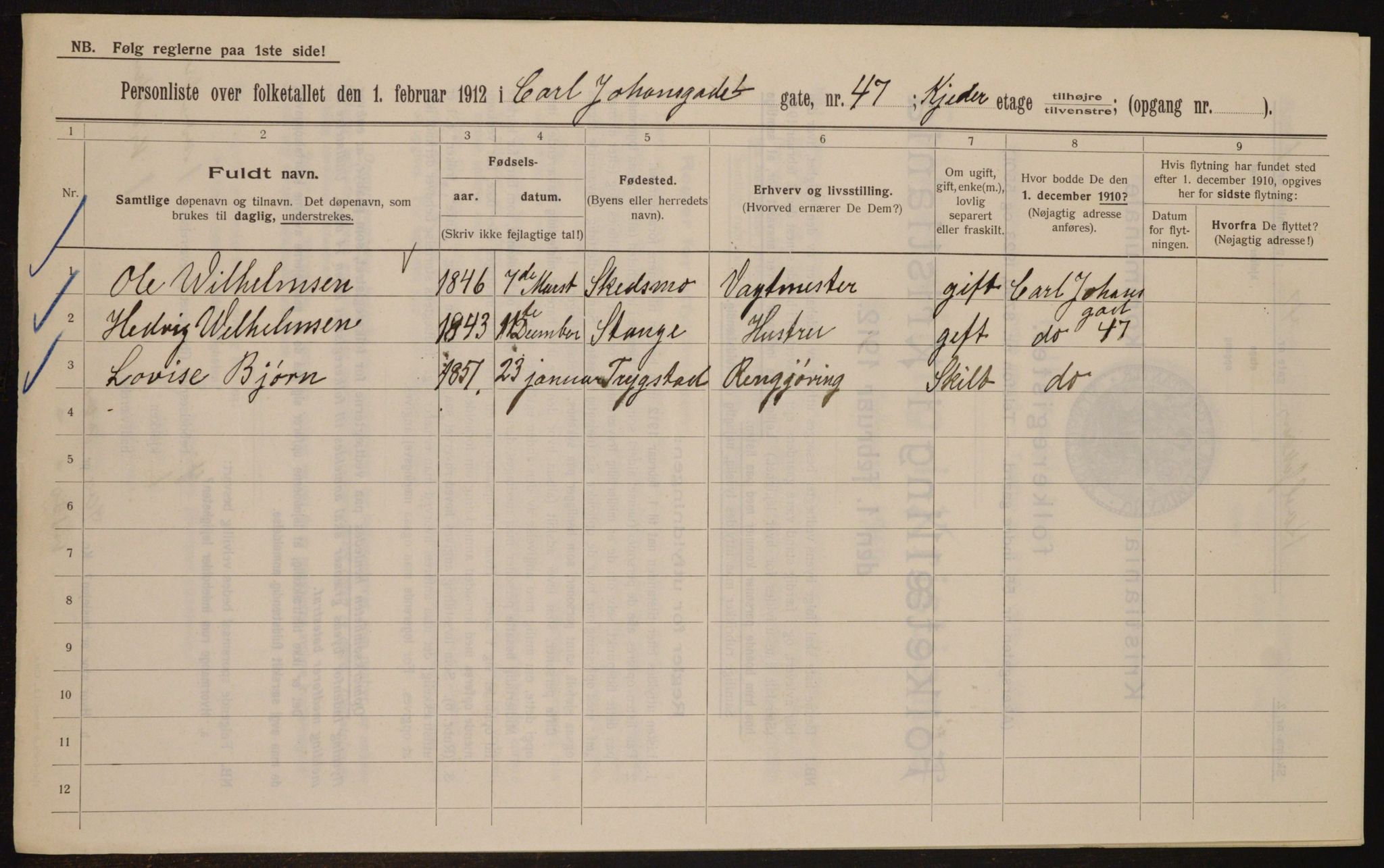 OBA, Kommunal folketelling 1.2.1912 for Kristiania, 1912, s. 49235