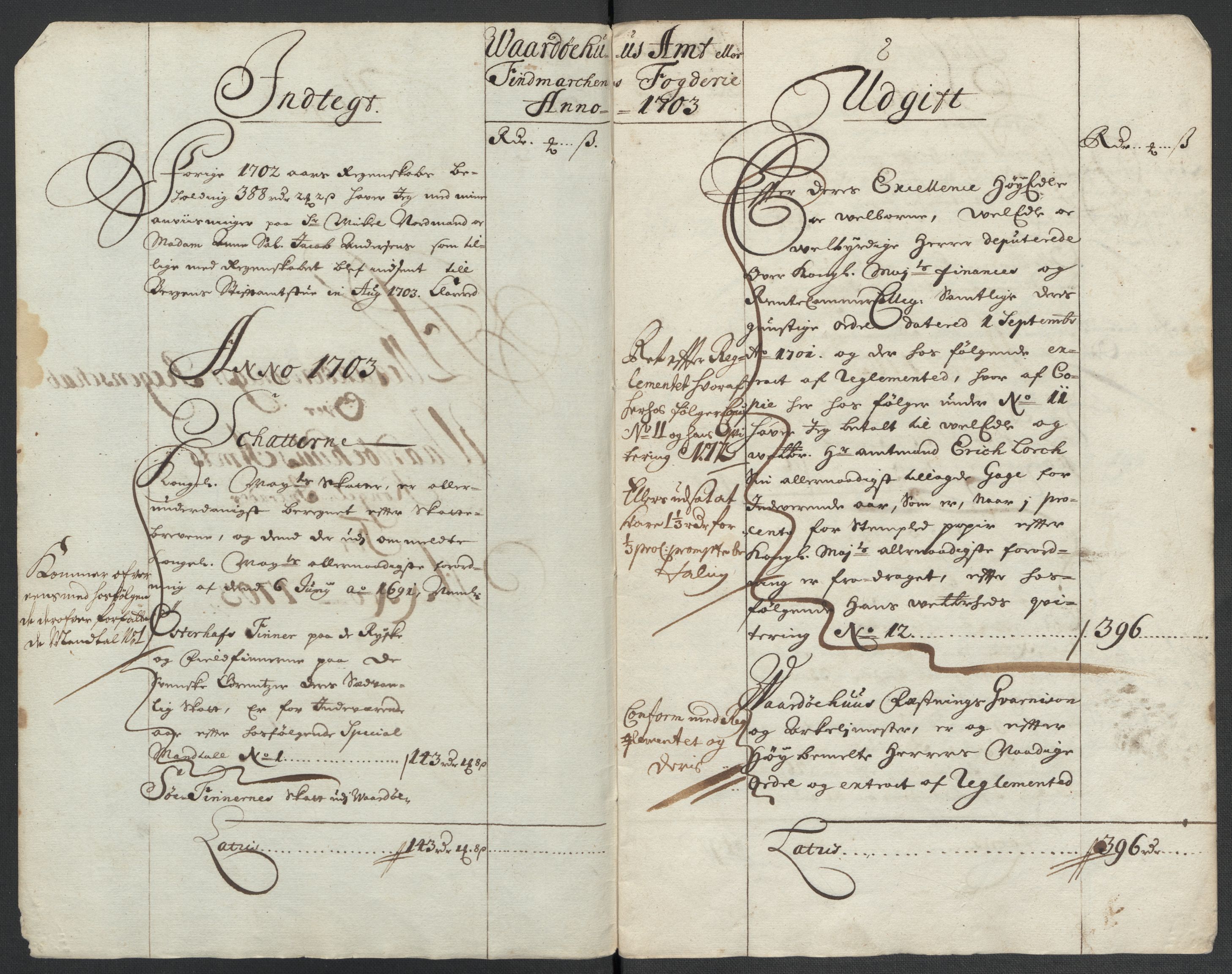 Rentekammeret inntil 1814, Reviderte regnskaper, Fogderegnskap, AV/RA-EA-4092/R69/L4852: Fogderegnskap Finnmark/Vardøhus, 1701-1704, s. 256