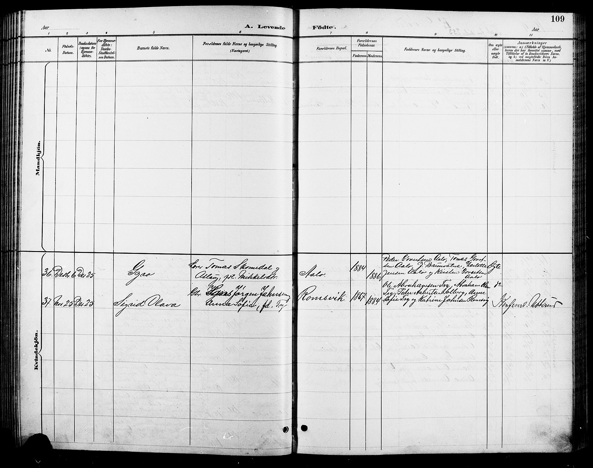 Søgne sokneprestkontor, AV/SAK-1111-0037/F/Fb/Fbb/L0006: Klokkerbok nr. B 6, 1892-1911, s. 109
