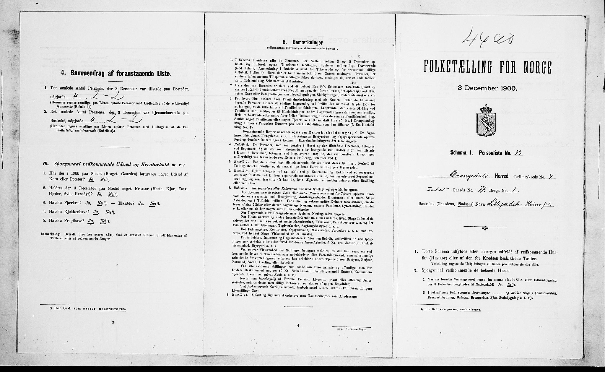 SAKO, Folketelling 1900 for 0817 Drangedal herred, 1900, s. 444