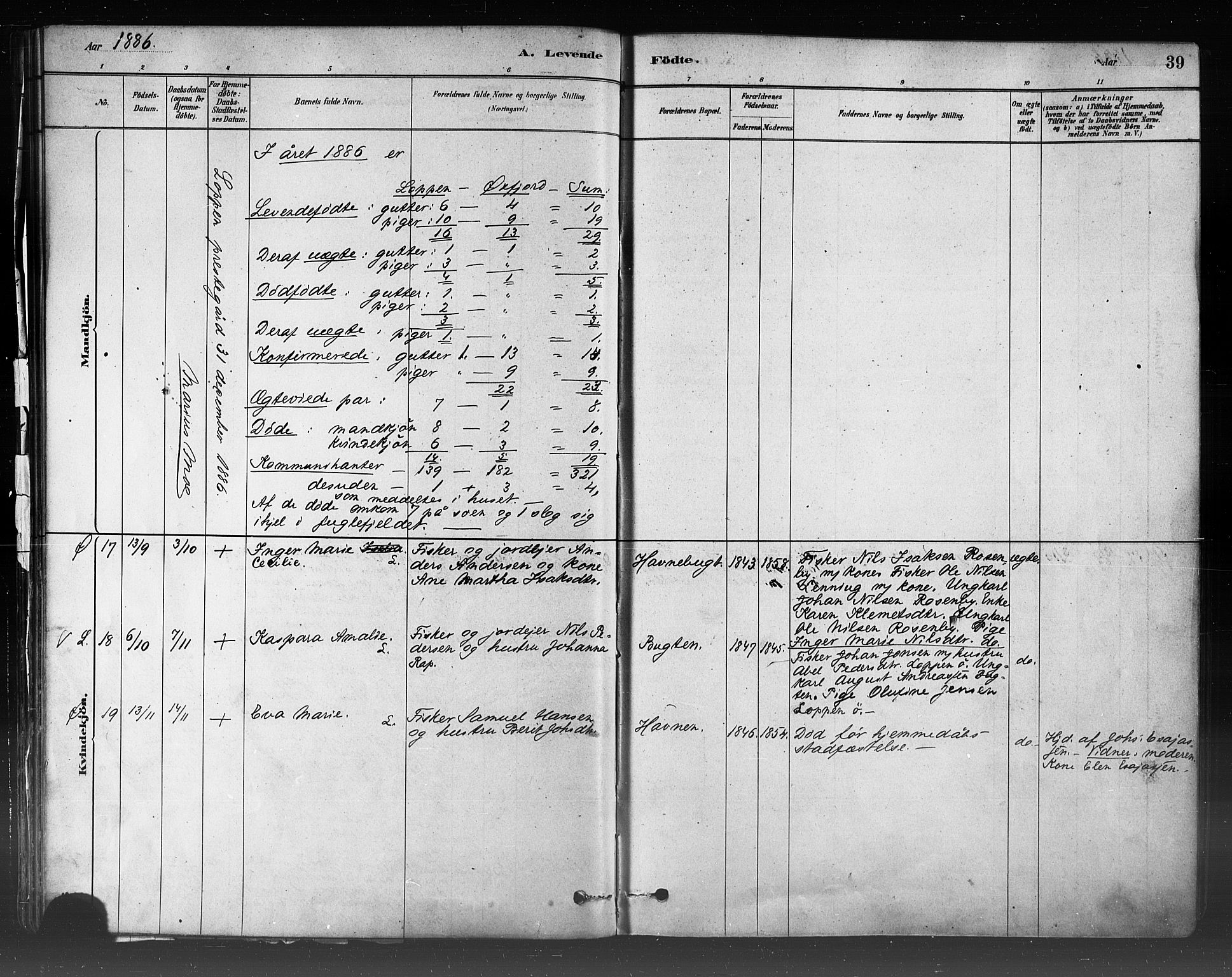 Loppa sokneprestkontor, AV/SATØ-S-1339/H/Ha/L0006kirke: Ministerialbok nr. 6, 1879-1895, s. 39
