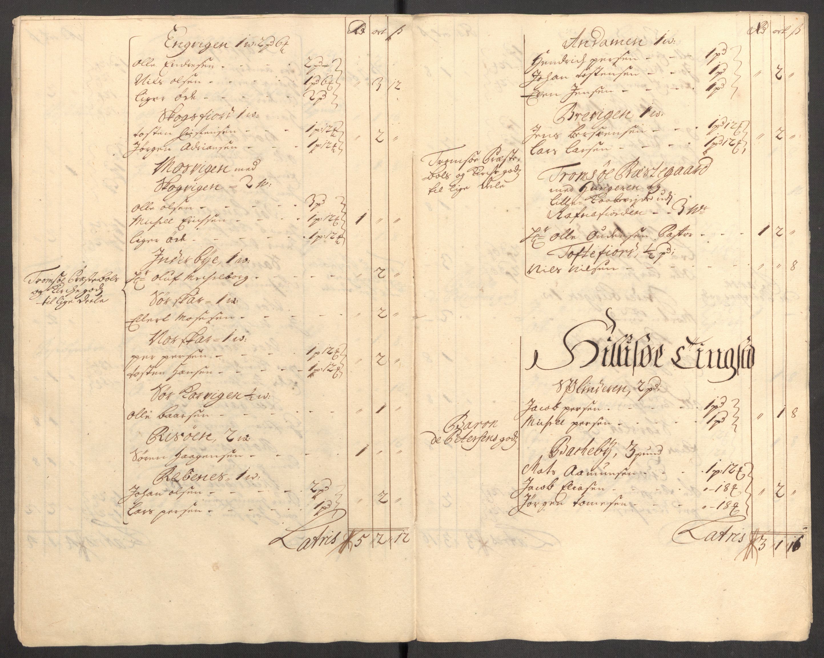 Rentekammeret inntil 1814, Reviderte regnskaper, Fogderegnskap, AV/RA-EA-4092/R68/L4756: Fogderegnskap Senja og Troms, 1705-1707, s. 343