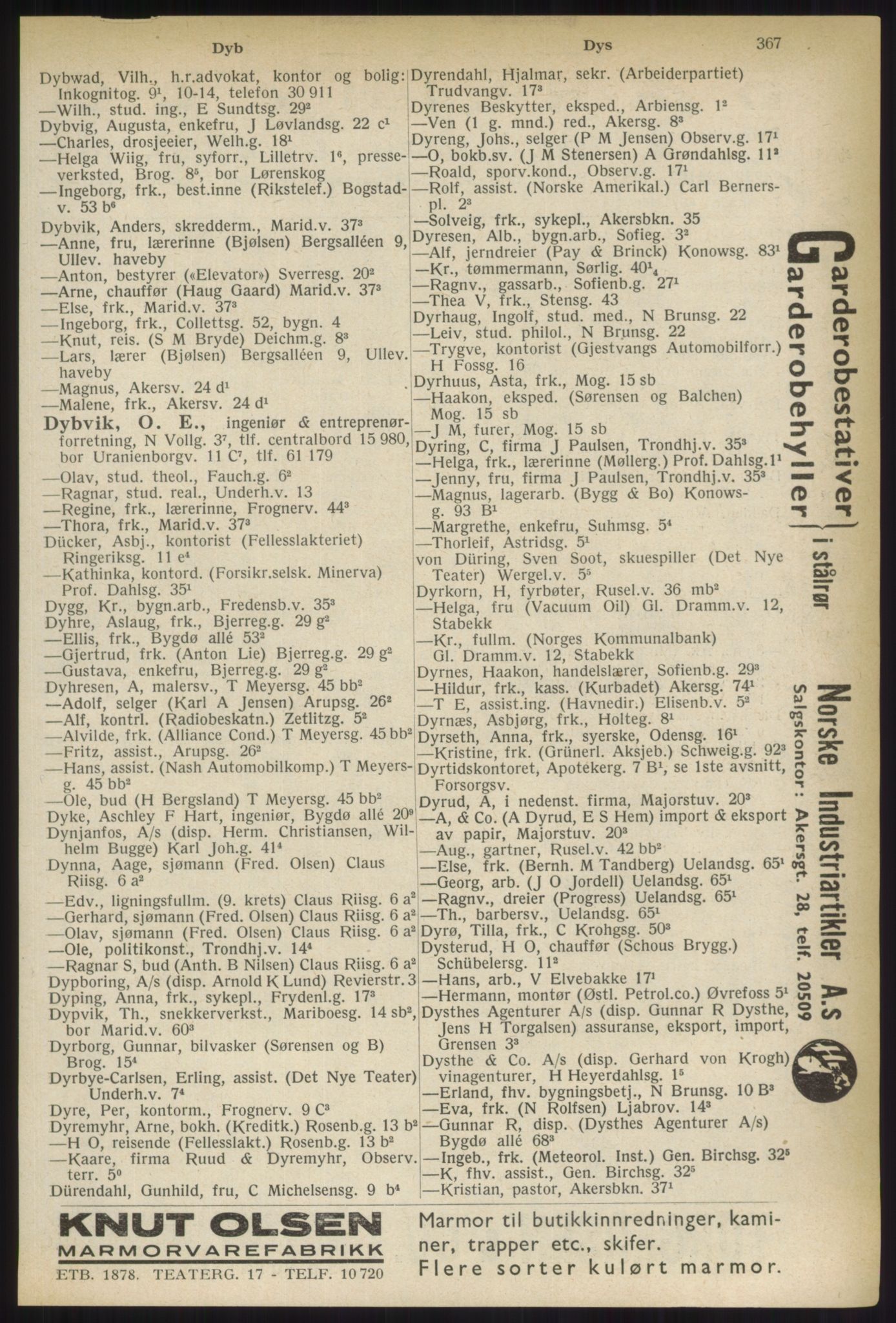 Kristiania/Oslo adressebok, PUBL/-, 1937, s. 367