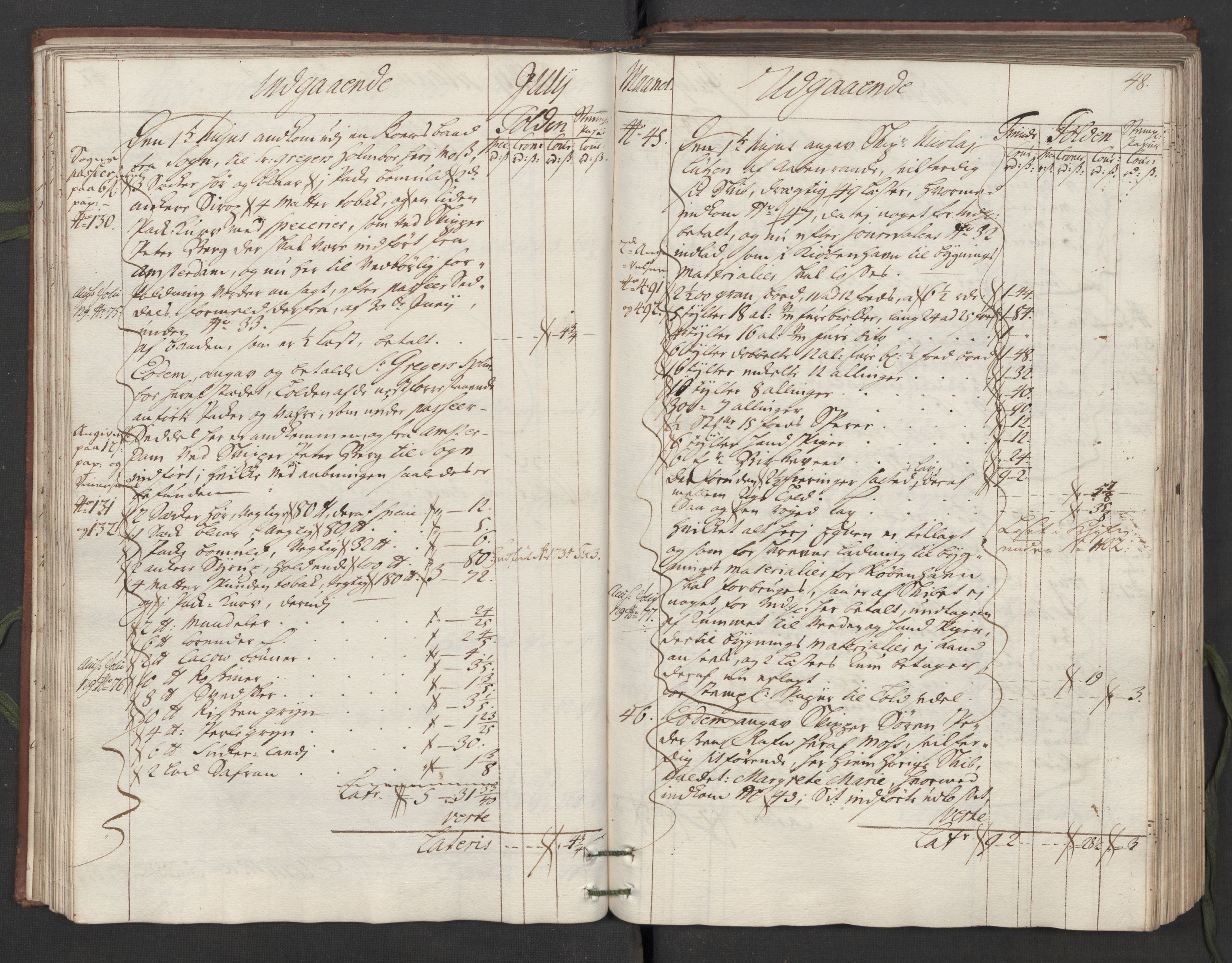 Generaltollkammeret, tollregnskaper, RA/EA-5490/R05/L0014/0001: Tollregnskaper Moss, Son, Krokstad / Hovedtollbok, 1733, s. 47b-48a