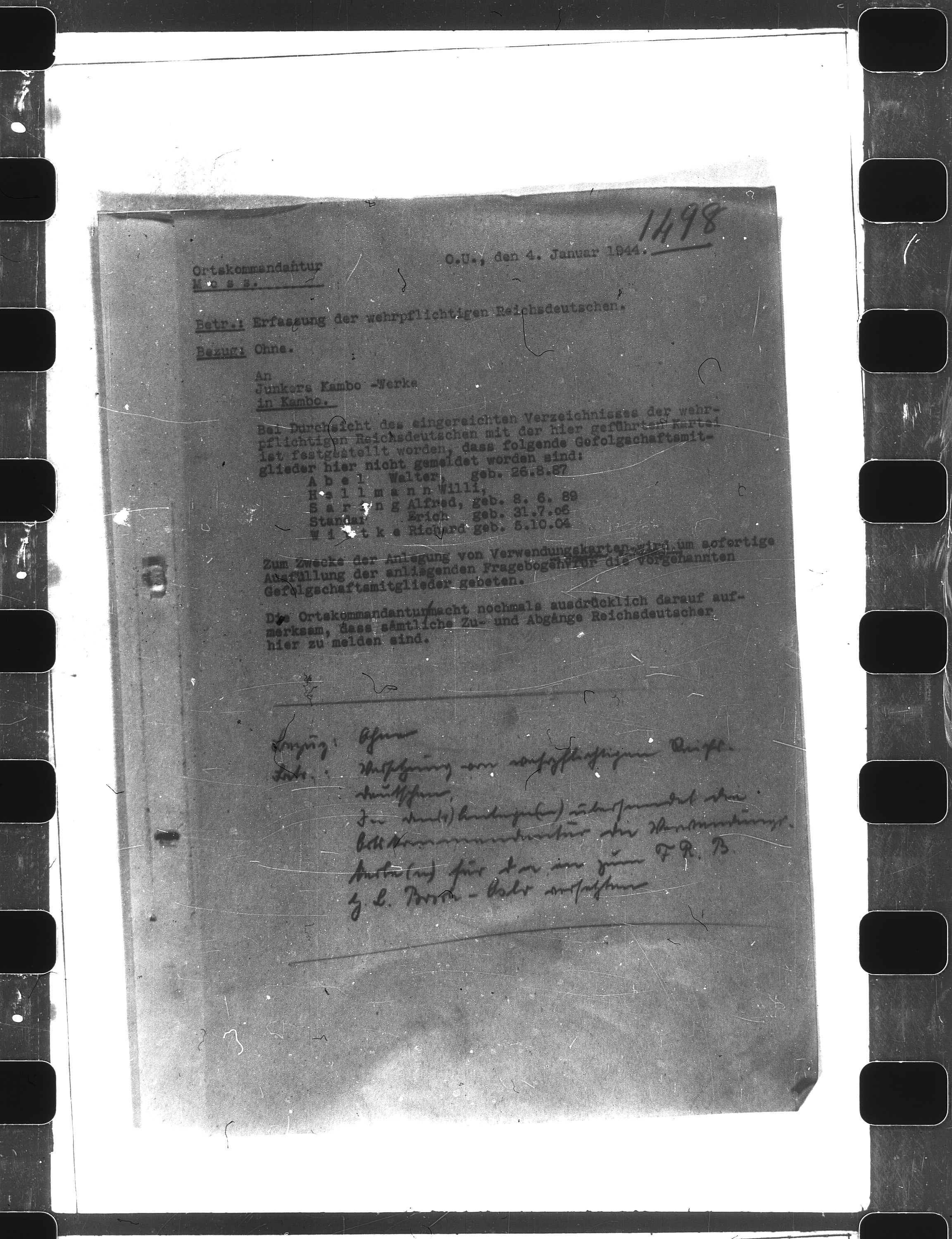 Documents Section, RA/RAFA-2200/V/L0064: Film med LMDC Serial Number., 1940-1945, s. 2