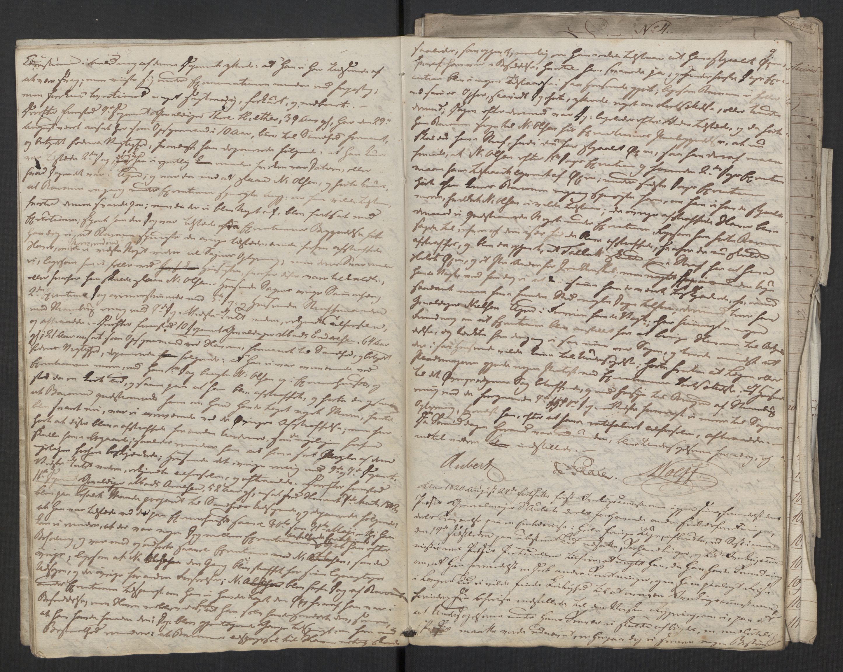 Forsvaret, Generalauditøren, AV/RA-RAFA-1772/F/Fh/Fha/L0035a: Sager i 1820 -1834: Baron Wedels forhold mod nogle slaver., 1820-1834