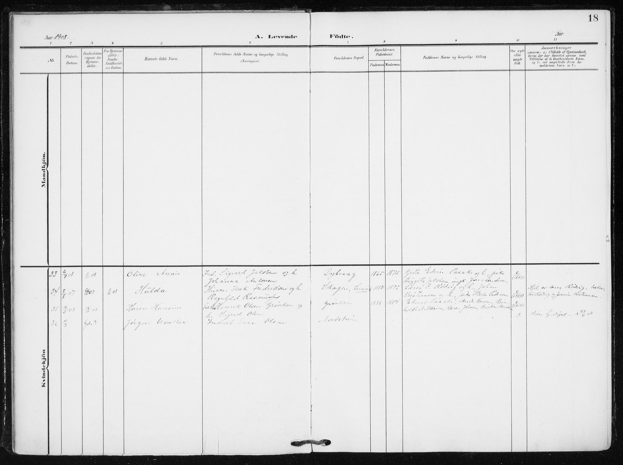 Tranøy sokneprestkontor, SATØ/S-1313/I/Ia/Iaa/L0012kirke: Ministerialbok nr. 12, 1905-1918, s. 18