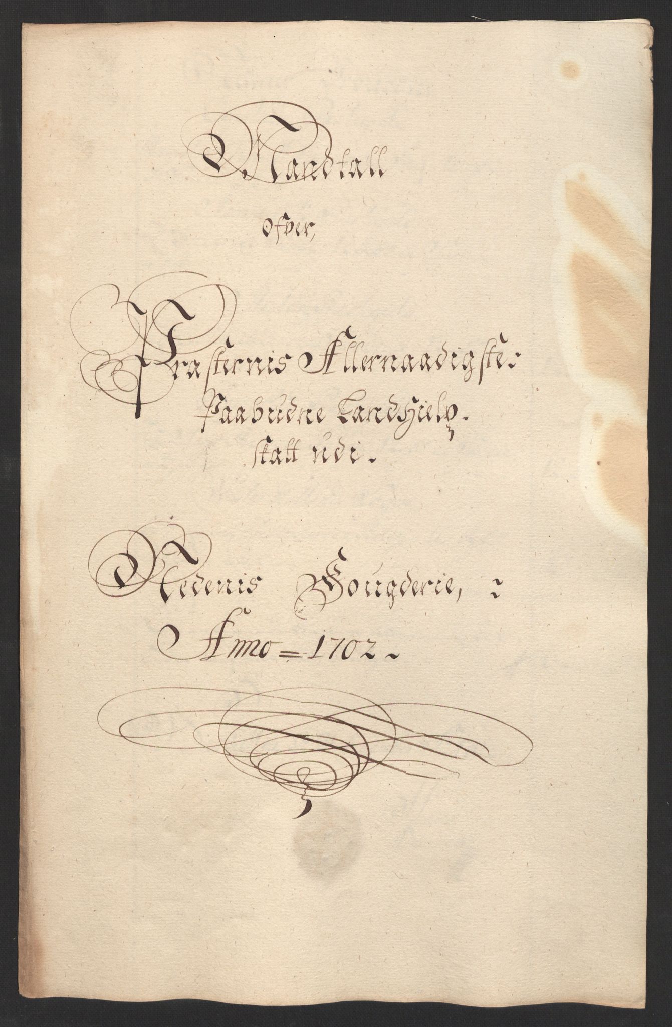 Rentekammeret inntil 1814, Reviderte regnskaper, Fogderegnskap, RA/EA-4092/R39/L2316: Fogderegnskap Nedenes, 1702-1703, s. 134