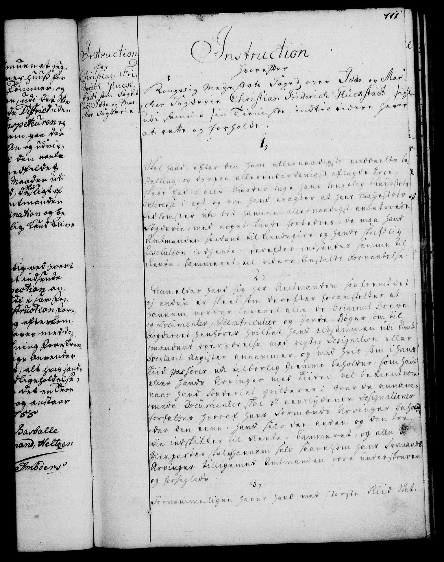 Rentekammeret, Kammerkanselliet, RA/EA-3111/G/Gg/Ggi/L0003: Norsk instruksjonsprotokoll med register (merket RK 53.36), 1751-1775, s. 111