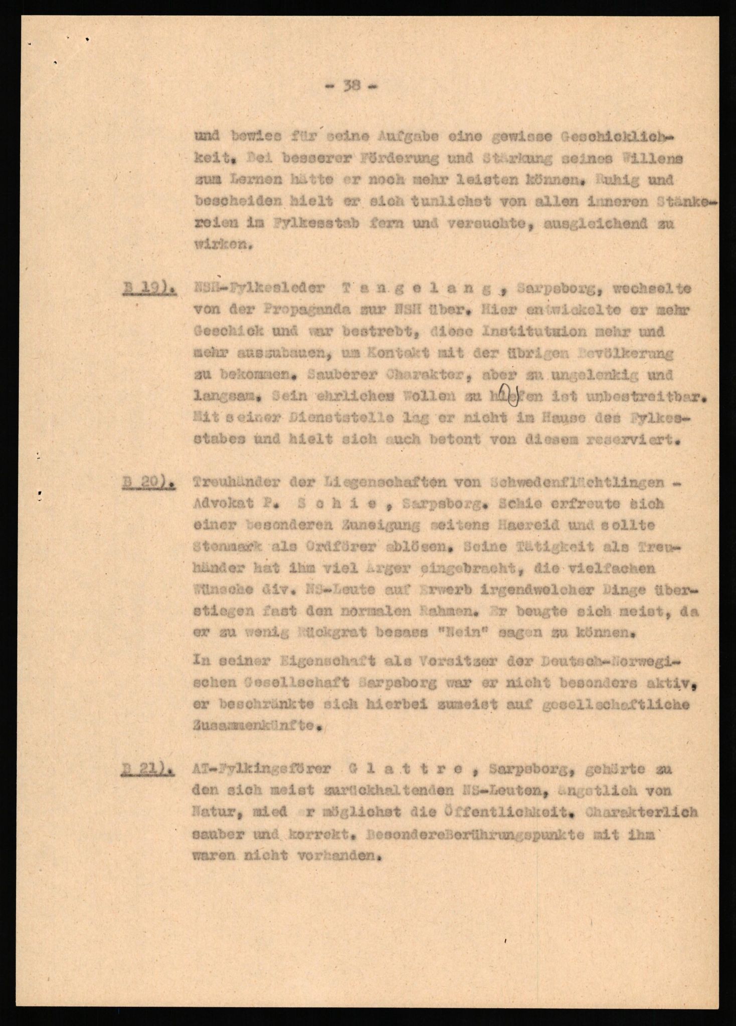 Forsvaret, Forsvarets overkommando II, RA/RAFA-3915/D/Db/L0031: CI Questionaires. Tyske okkupasjonsstyrker i Norge. Tyskere., 1945-1946, s. 73