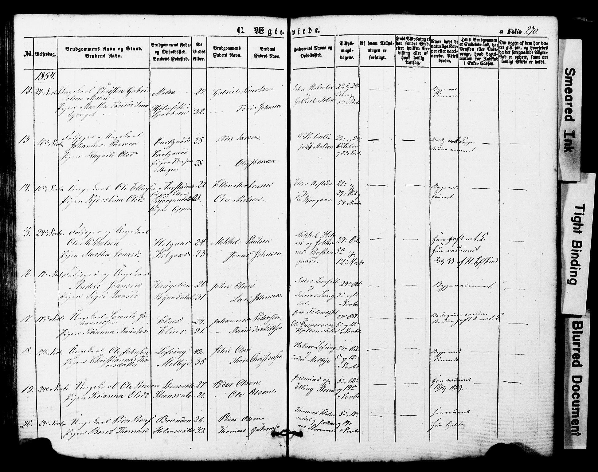 Ministerialprotokoller, klokkerbøker og fødselsregistre - Nord-Trøndelag, SAT/A-1458/724/L0268: Klokkerbok nr. 724C04, 1846-1878, s. 270