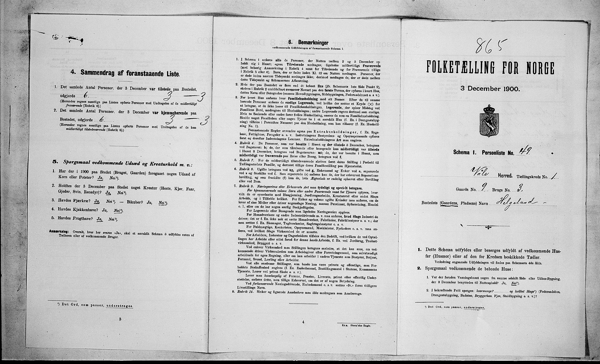 RA, Folketelling 1900 for 0716 Våle herred, 1900, s. 188