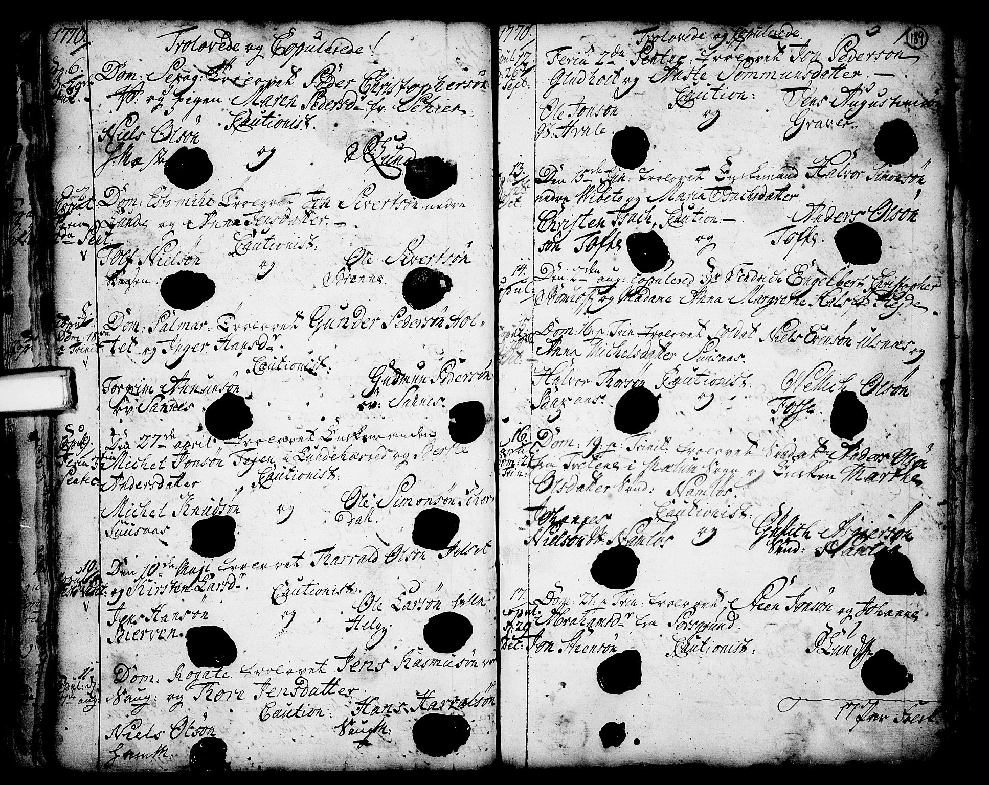 Holla kirkebøker, AV/SAKO-A-272/F/Fa/L0001: Ministerialbok nr. 1, 1717-1779, s. 189