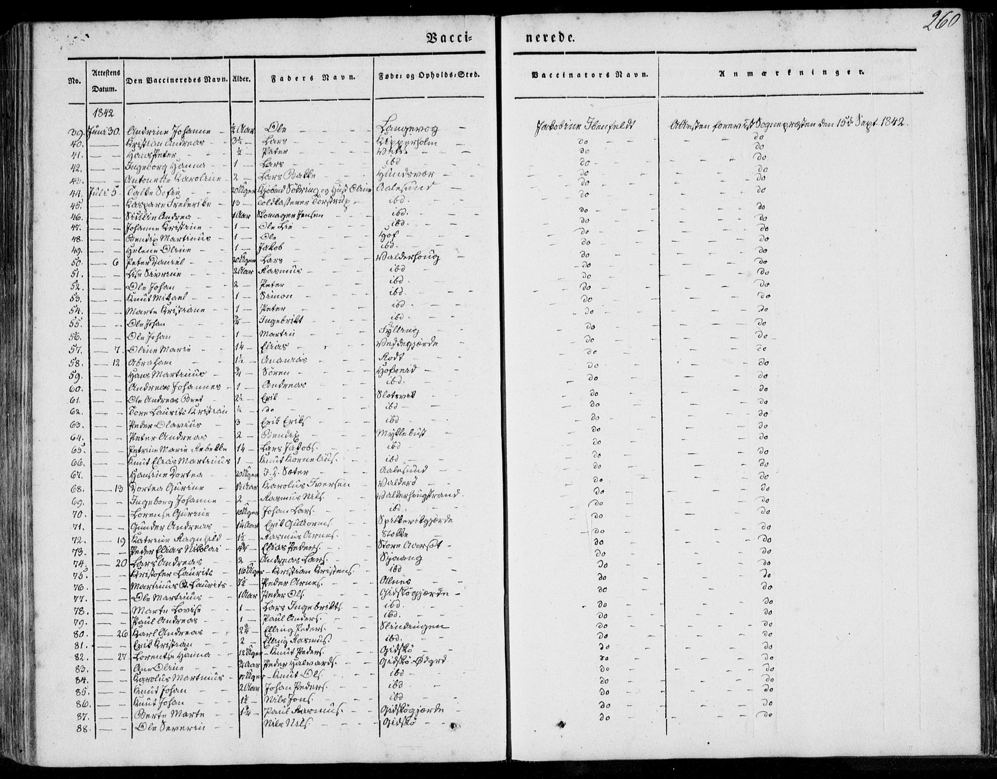 Ministerialprotokoller, klokkerbøker og fødselsregistre - Møre og Romsdal, SAT/A-1454/528/L0396: Ministerialbok nr. 528A07, 1839-1847, s. 260
