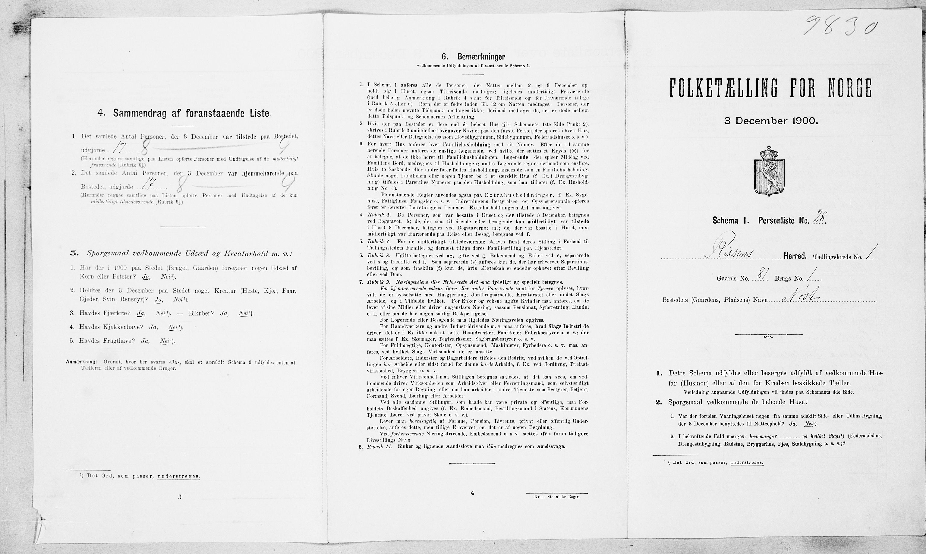 SAT, Folketelling 1900 for 1624 Rissa herred, 1900, s. 144