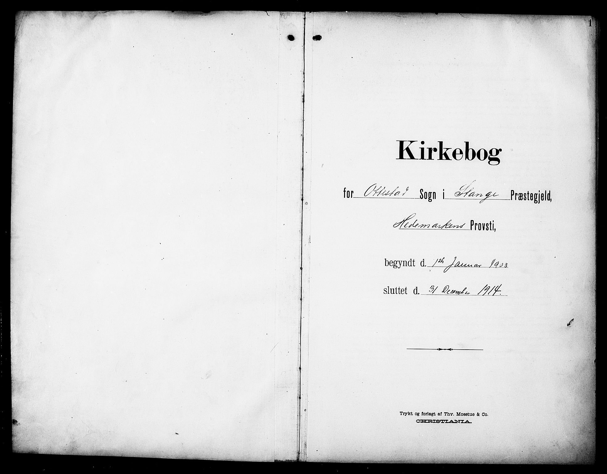 Stange prestekontor, SAH/PREST-002/K/L0022: Ministerialbok nr. 22, 1903-1914, s. 1