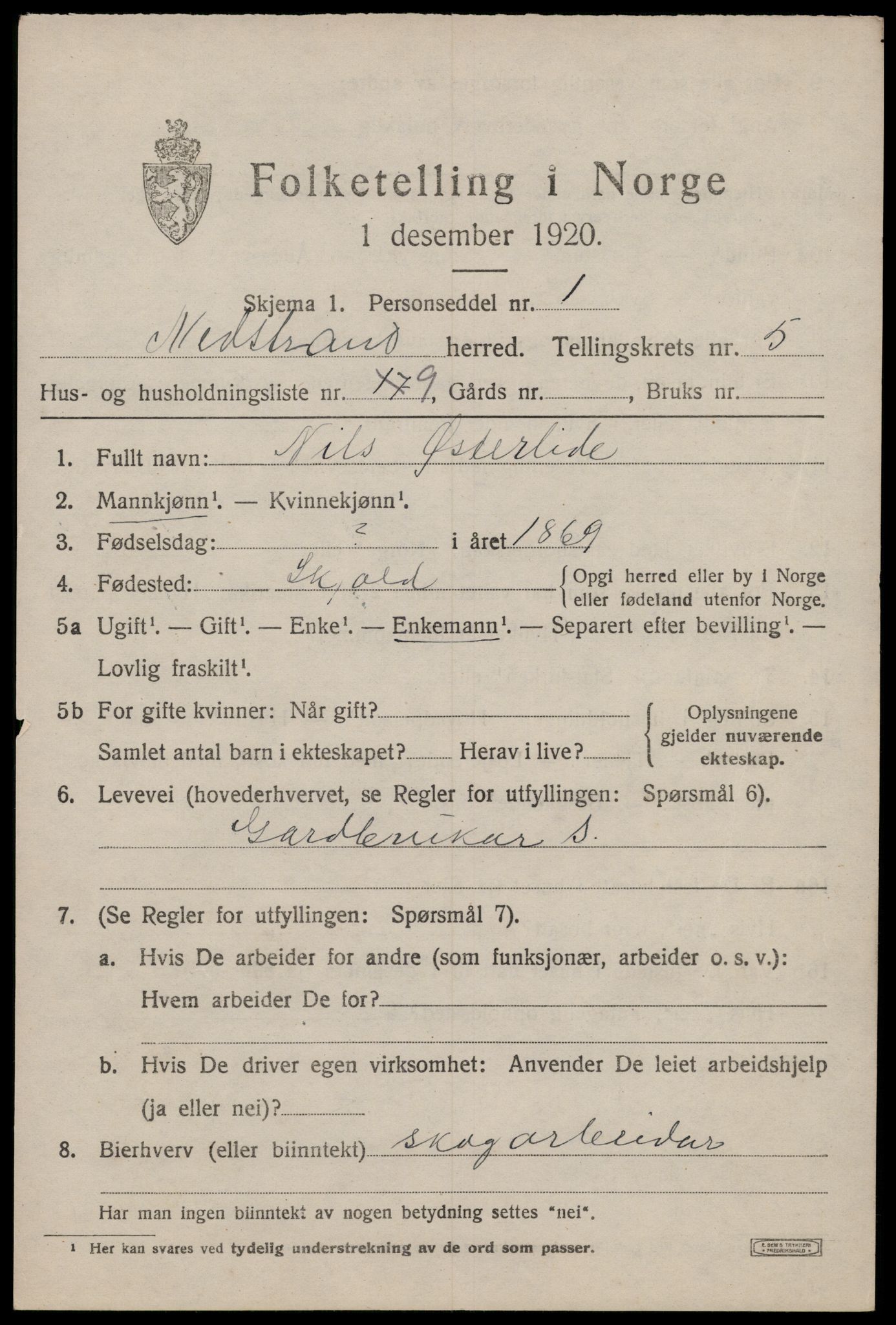 SAST, Folketelling 1920 for 1139 Nedstrand herred, 1920, s. 2373