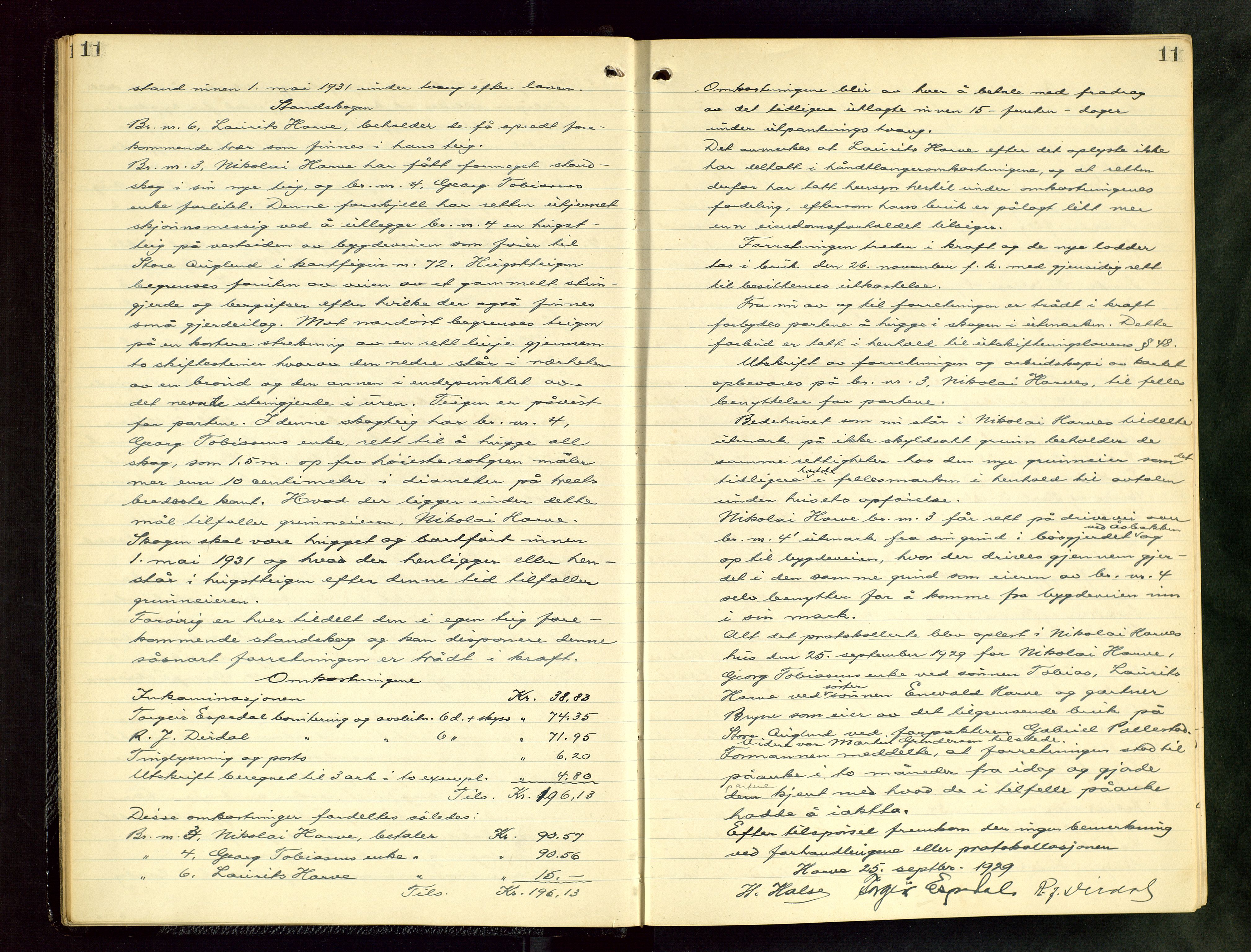 Rogaland jordskifterett, AV/SAST-A-102426/Oa/L0082: Forhandlingsprotokoll, 1929-1932, s. 11