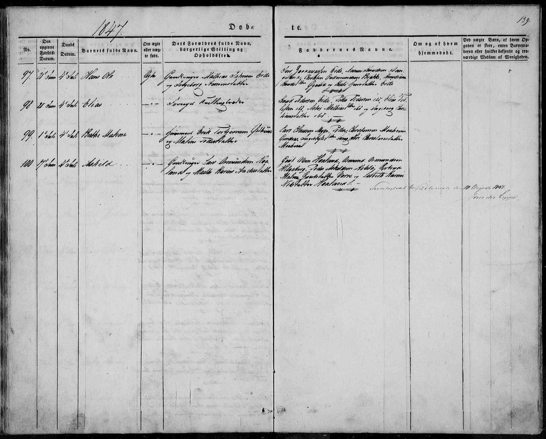 Avaldsnes sokneprestkontor, SAST/A -101851/H/Ha/Haa/L0006: Ministerialbok nr. A 6, 1839-1847, s. 139