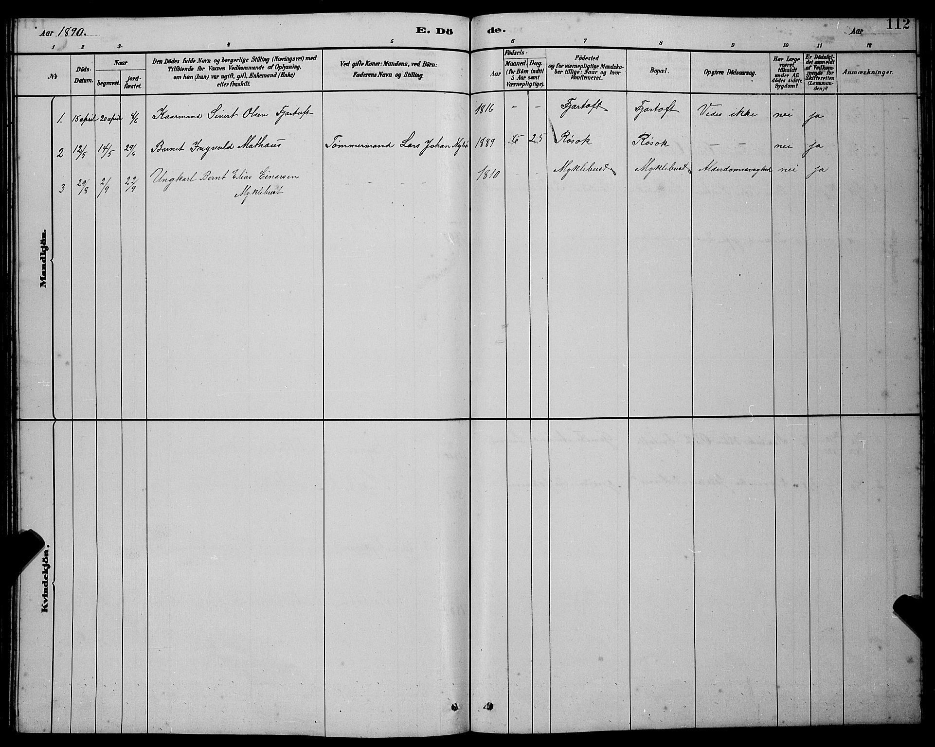 Ministerialprotokoller, klokkerbøker og fødselsregistre - Møre og Romsdal, SAT/A-1454/538/L0523: Klokkerbok nr. 538C01, 1881-1900, s. 112