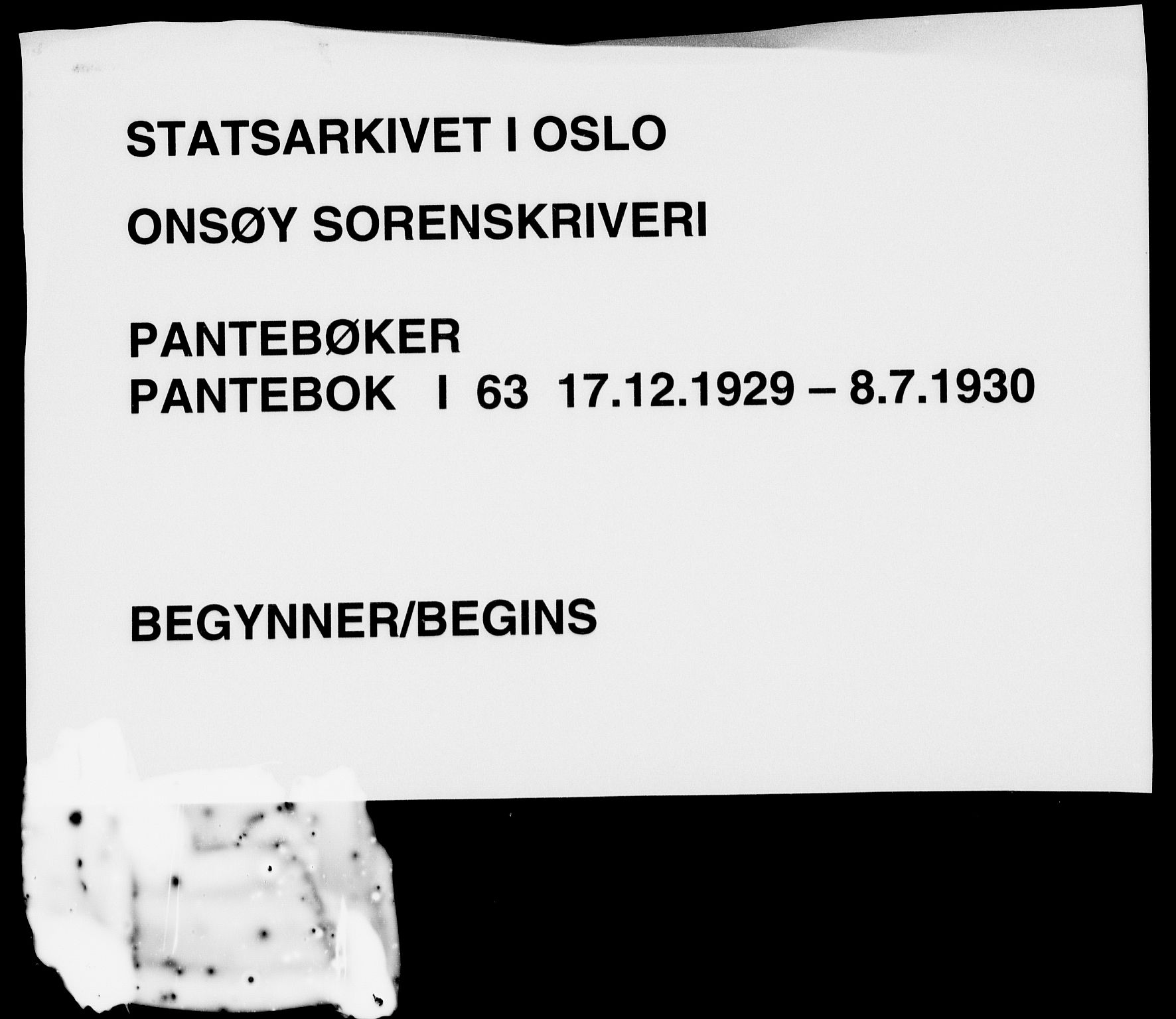 Onsøy sorenskriveri, SAO/A-10474/G/Ga/Gaa/L0063: Pantebok nr. I 63, 1929-1930