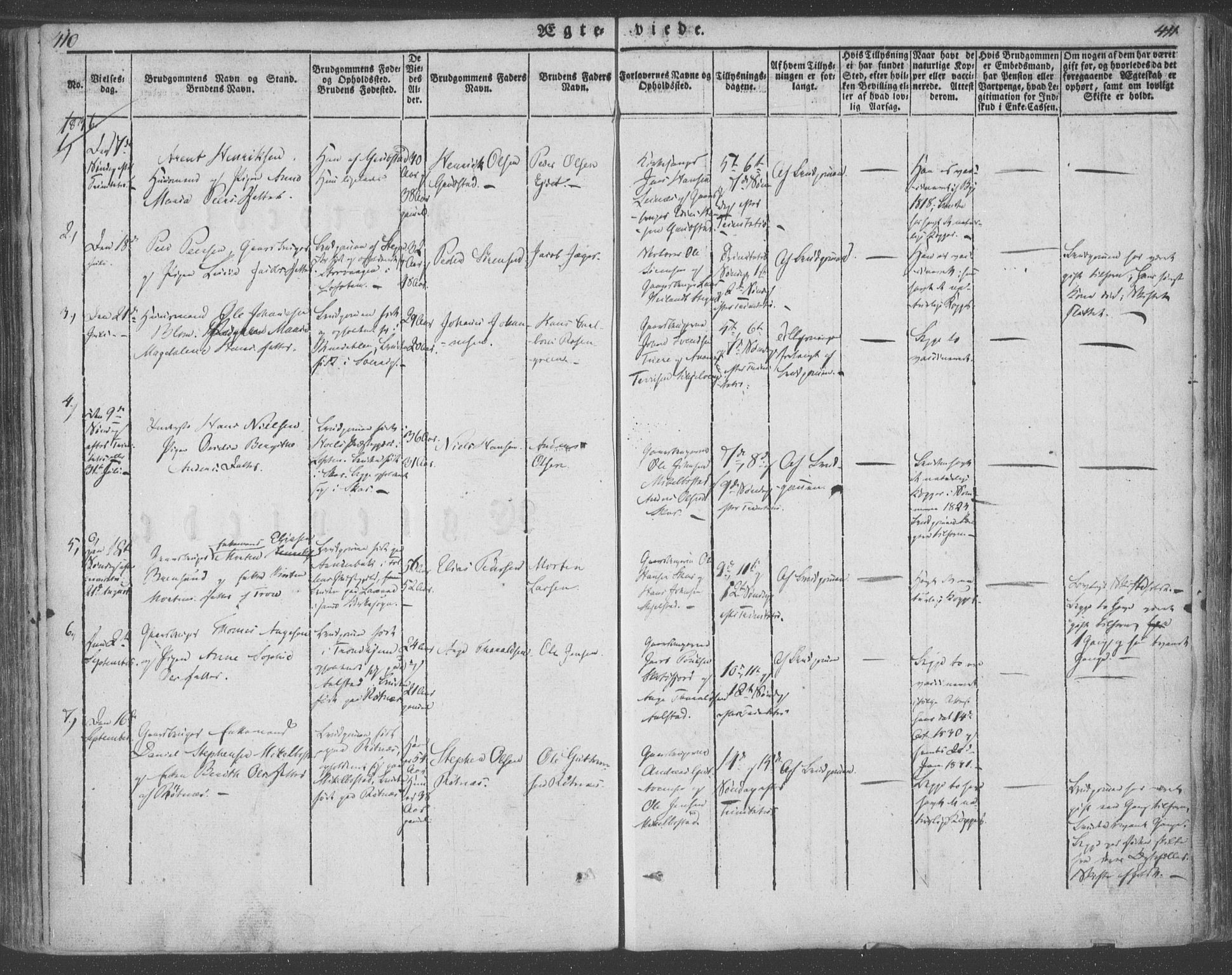 Ministerialprotokoller, klokkerbøker og fødselsregistre - Nordland, AV/SAT-A-1459/855/L0799: Ministerialbok nr. 855A07, 1834-1852, s. 410-411