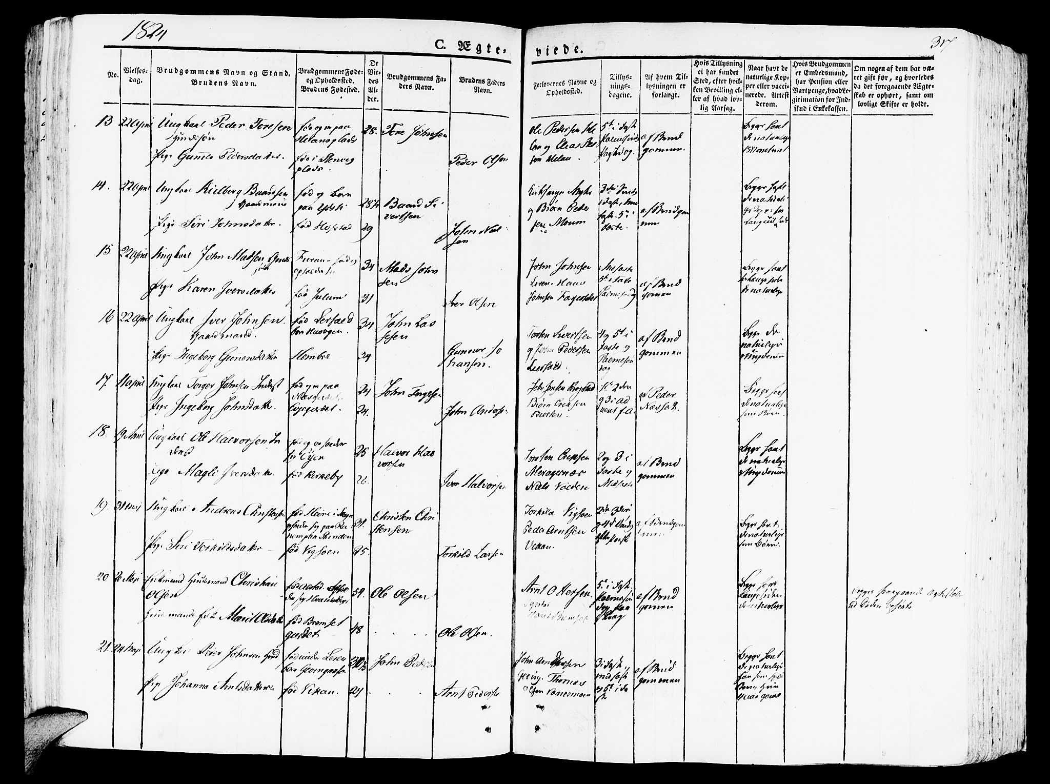 Ministerialprotokoller, klokkerbøker og fødselsregistre - Nord-Trøndelag, SAT/A-1458/709/L0070: Ministerialbok nr. 709A10, 1820-1832, s. 317