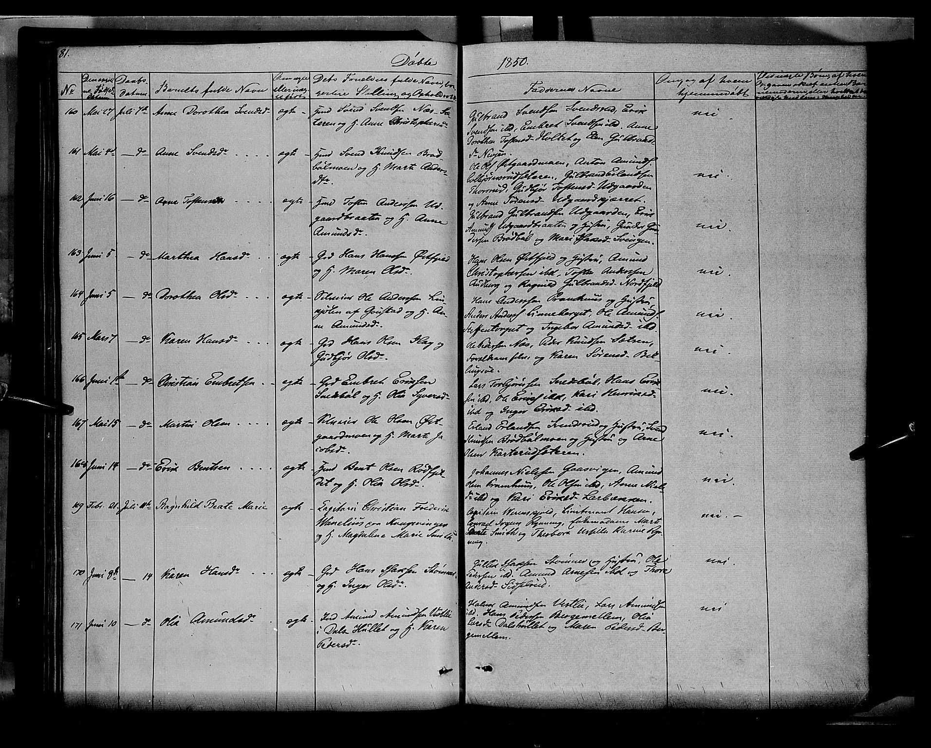 Vinger prestekontor, AV/SAH-PREST-024/H/Ha/Haa/L0009: Ministerialbok nr. 9, 1847-1855, s. 81