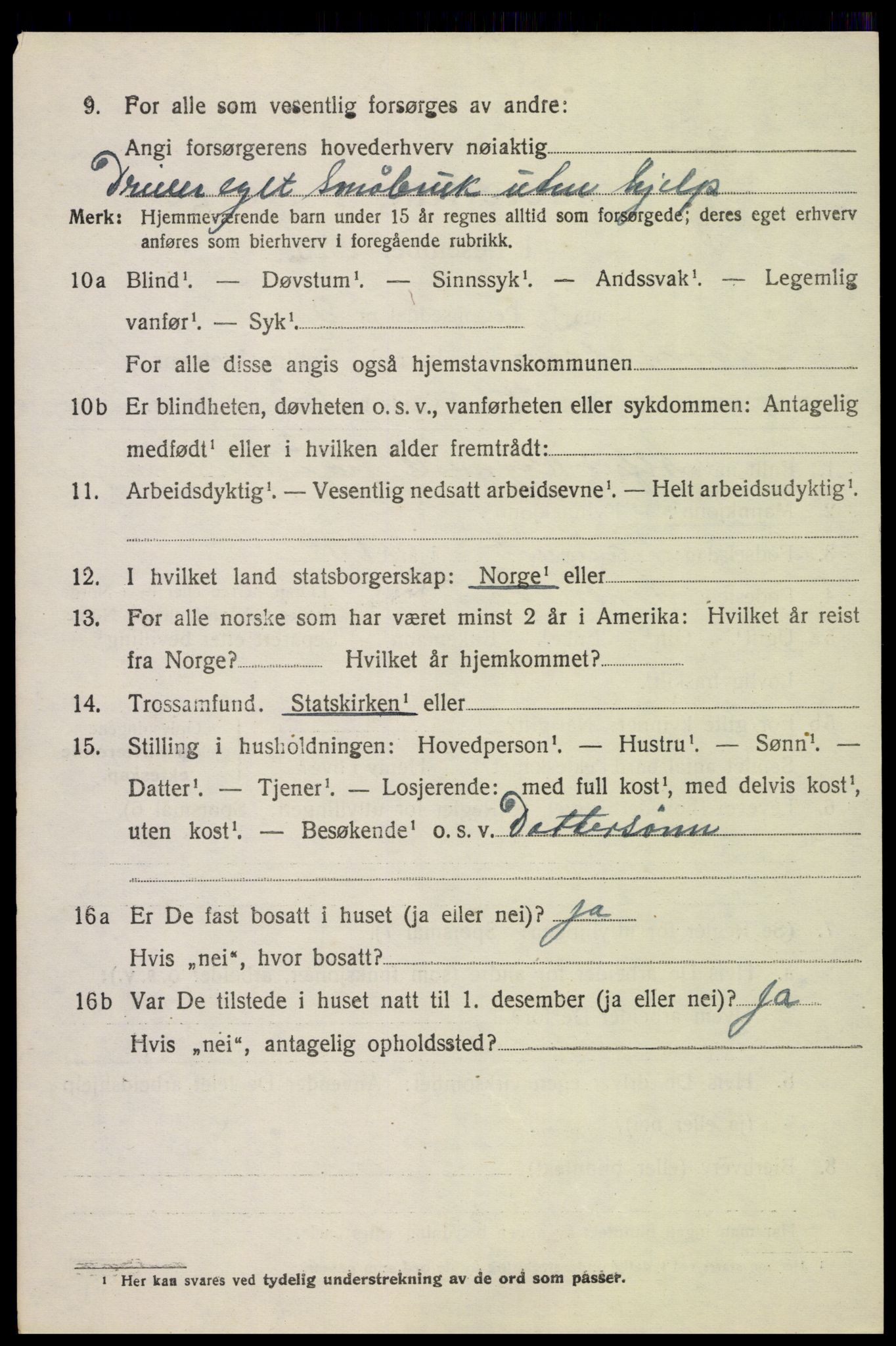 SAH, Folketelling 1920 for 0518 Nord-Fron herred, 1920, s. 9855