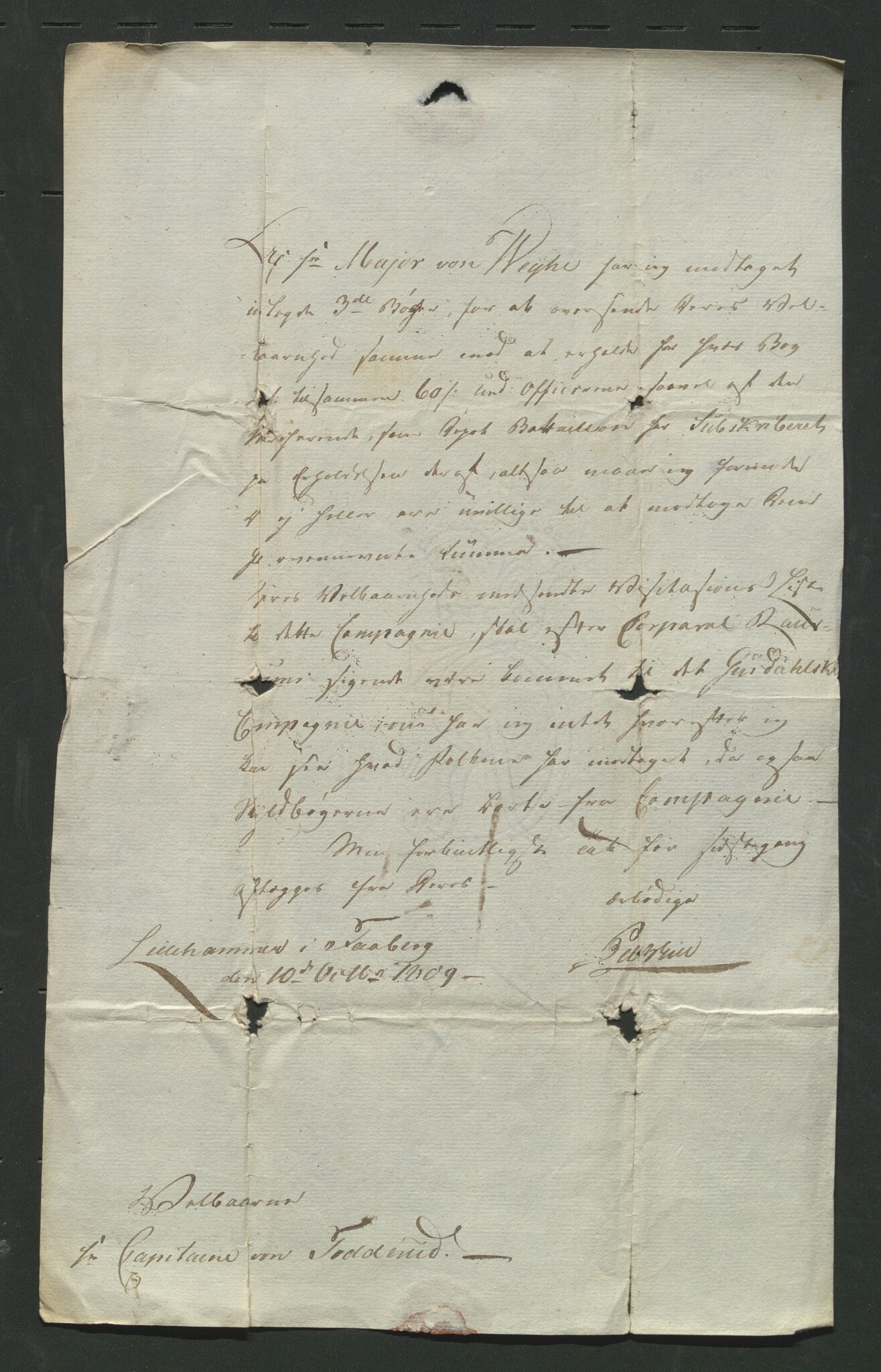 Åker i Vang, Hedmark, og familien Todderud, AV/SAH-ARK-010/J/Jc/L0004: Korrespondanse, 1796-1844, s. 57