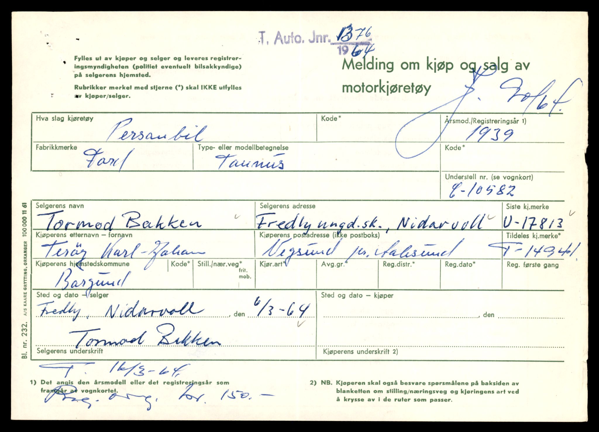 Møre og Romsdal vegkontor - Ålesund trafikkstasjon, AV/SAT-A-4099/F/Fe/L0049: Registreringskort for kjøretøy T 14864 - T 18613, 1927-1998, s. 1797