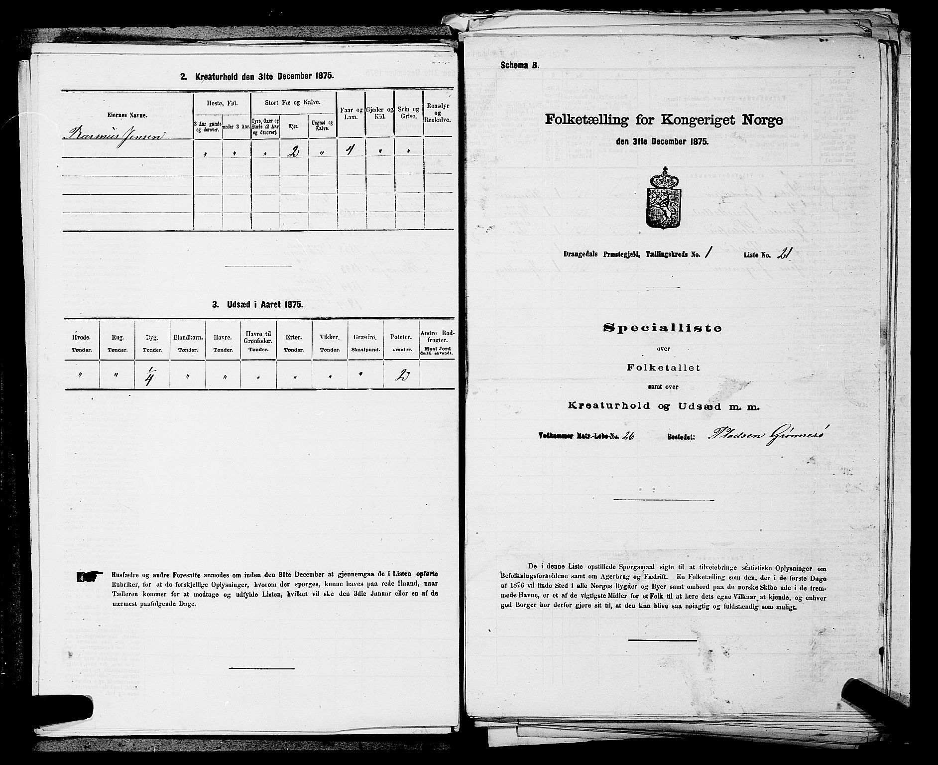 SAKO, Folketelling 1875 for 0817P Drangedal prestegjeld, 1875, s. 94