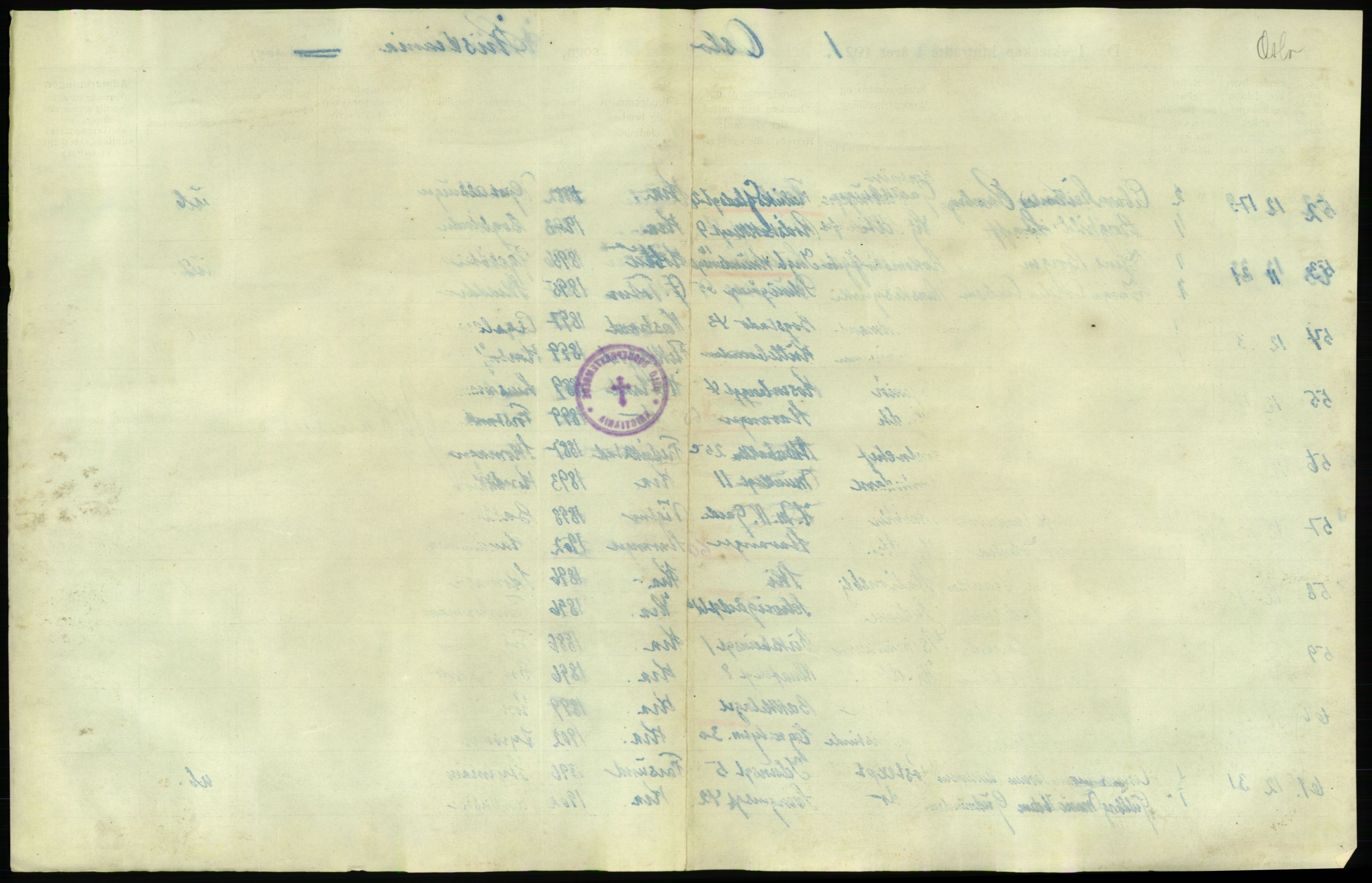 Statistisk sentralbyrå, Sosiodemografiske emner, Befolkning, AV/RA-S-2228/D/Df/Dfc/Dfca/L0011: Kristiania: Gifte, 1921, s. 657