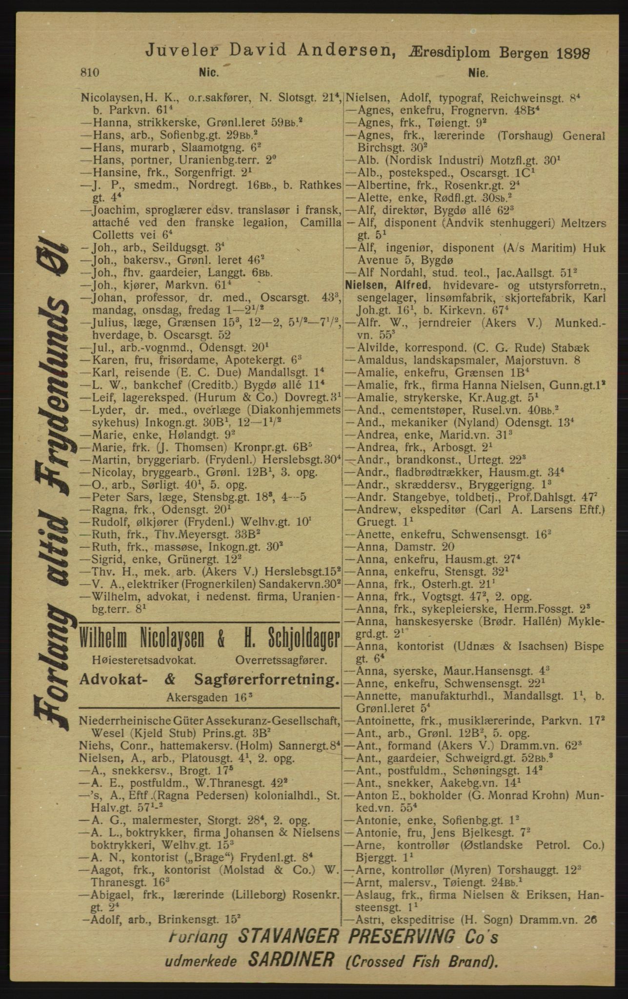Kristiania/Oslo adressebok, PUBL/-, 1913, s. 822