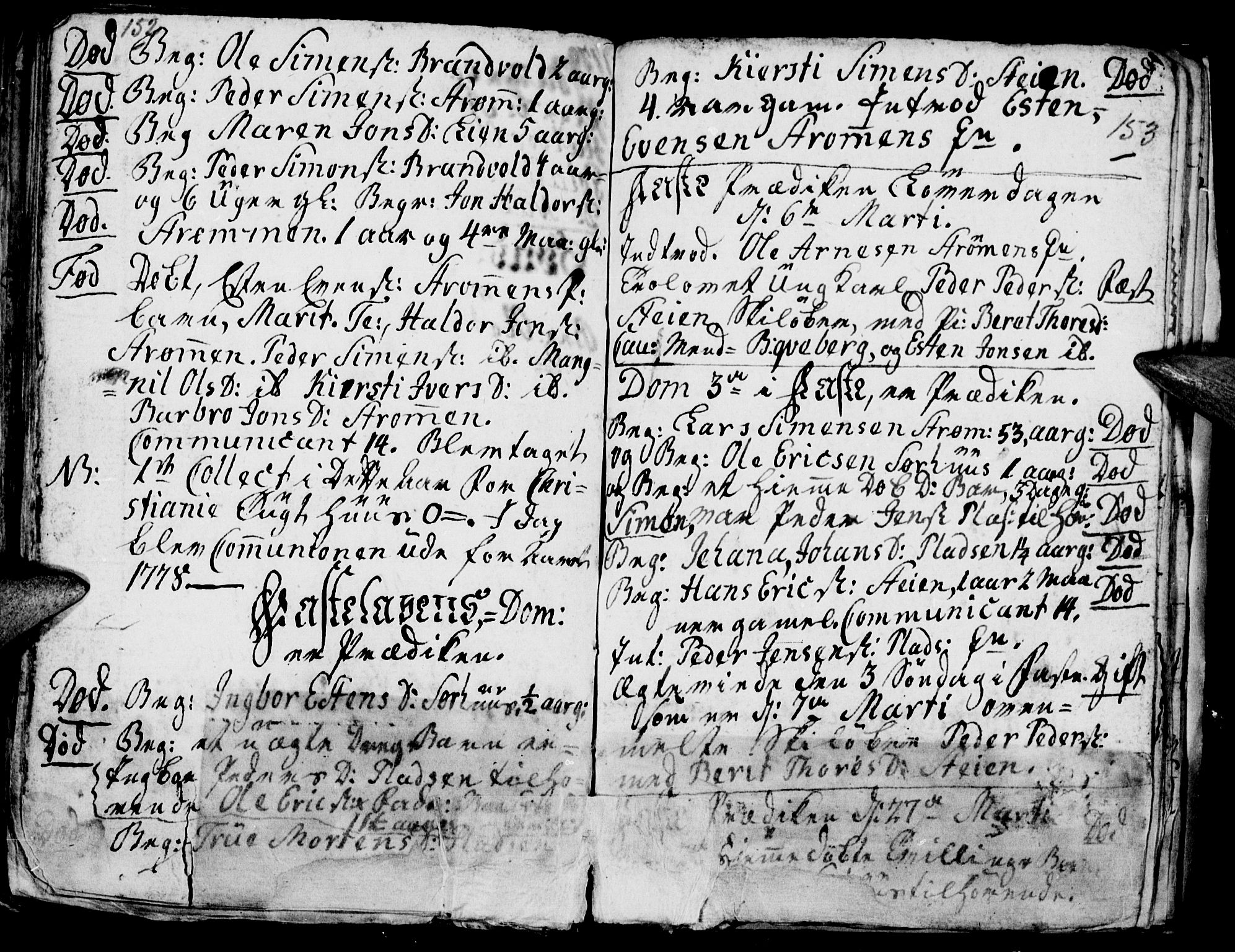 Tynset prestekontor, AV/SAH-PREST-058/H/Ha/Hab/L0009: Ministerialbok nr. 9, 1769-1781, s. 152-153