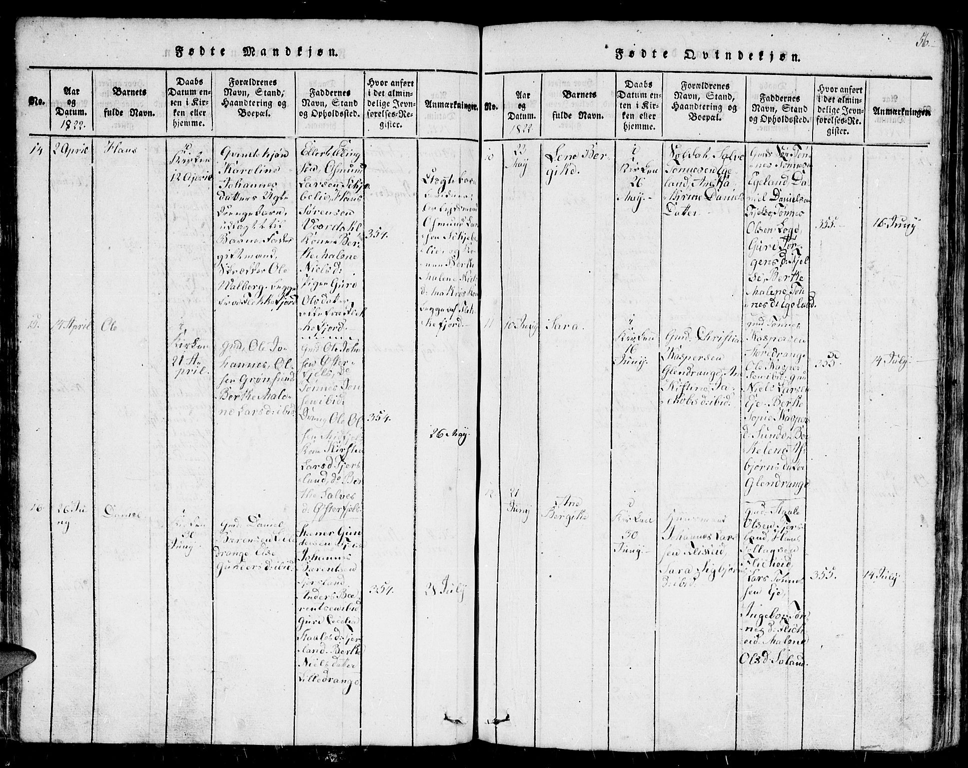 Flekkefjord sokneprestkontor, AV/SAK-1111-0012/F/Fb/Fbc/L0003: Klokkerbok nr. B 3, 1815-1826, s. 56