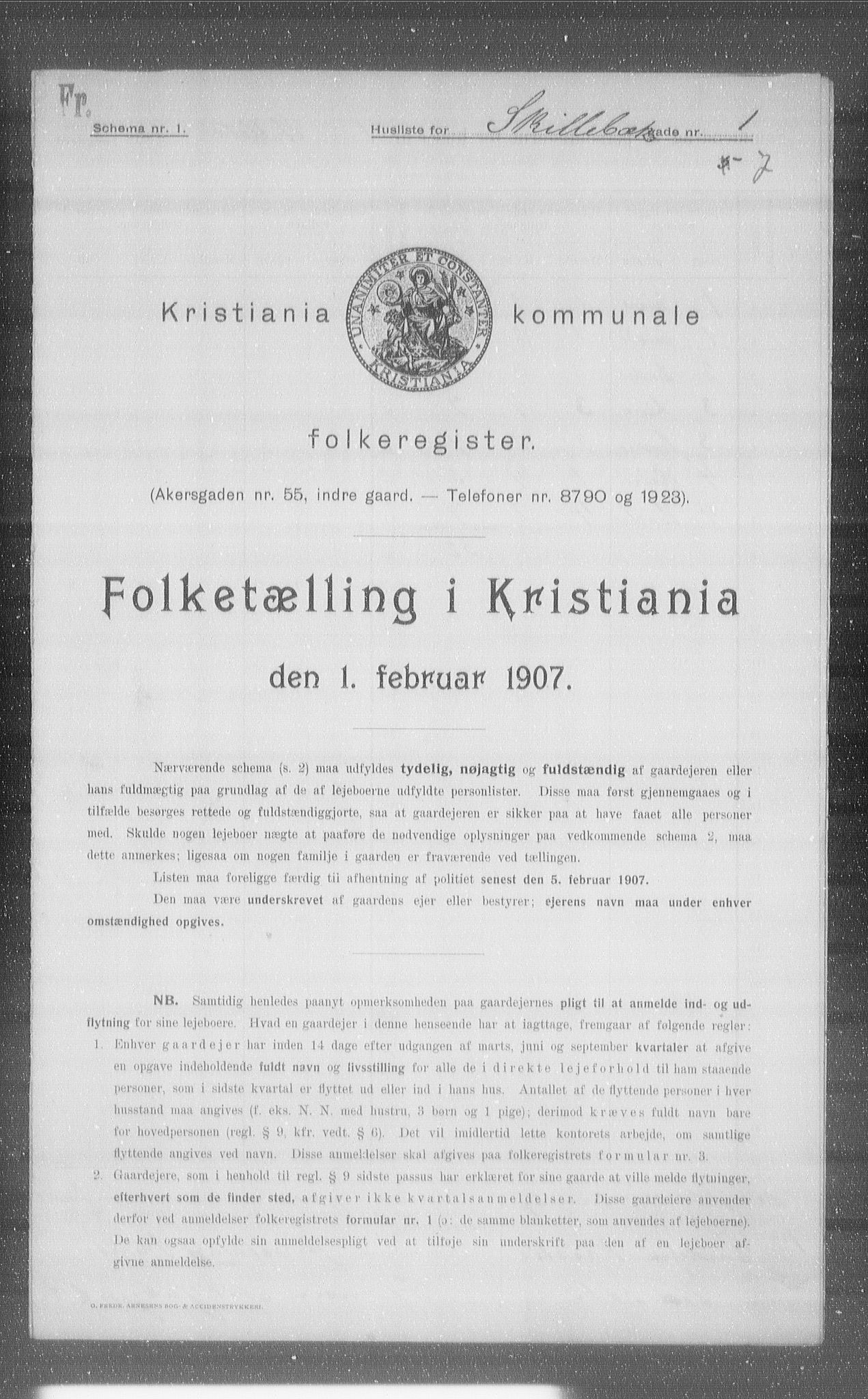 OBA, Kommunal folketelling 1.2.1907 for Kristiania kjøpstad, 1907, s. 48717