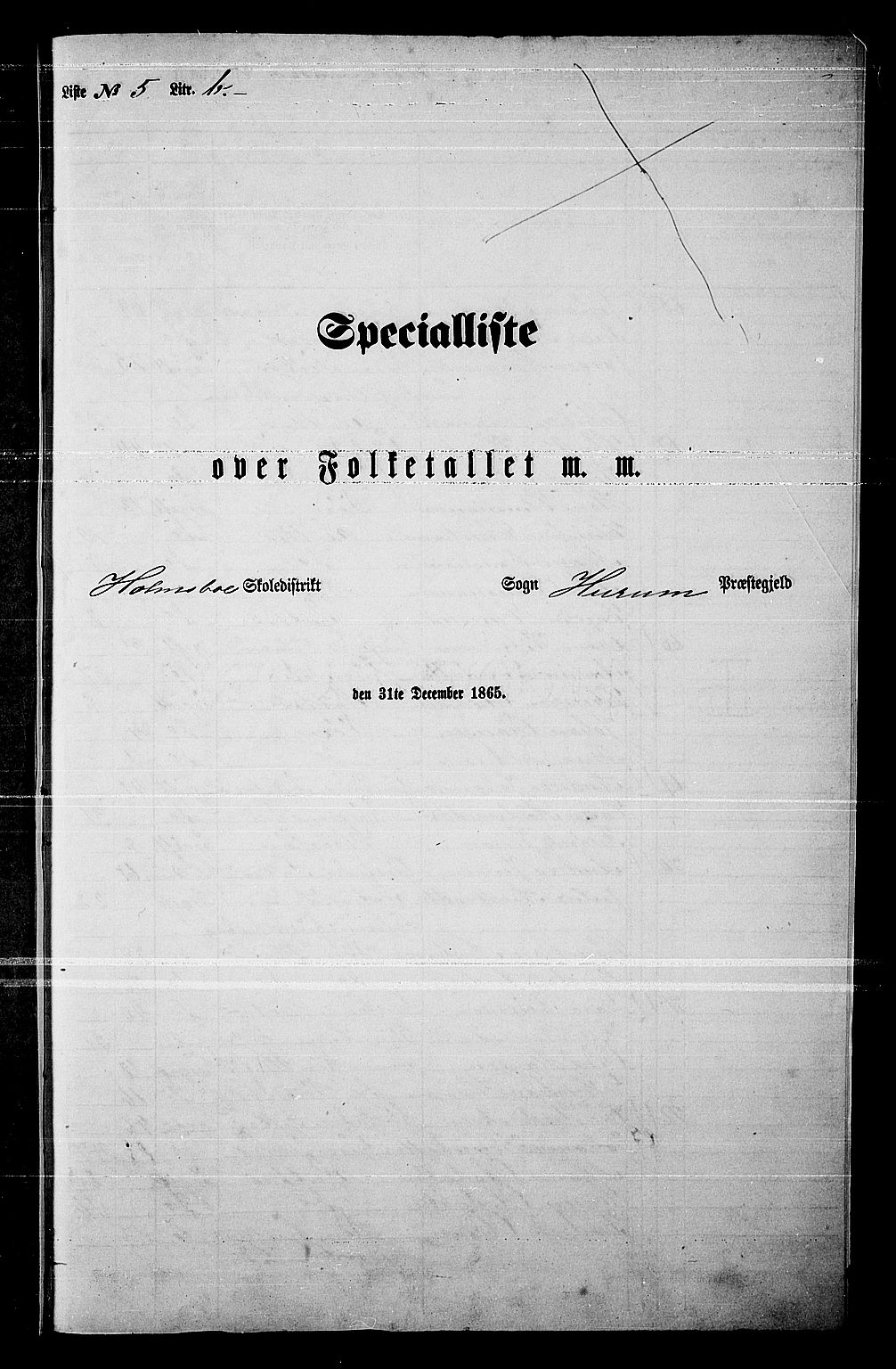RA, Folketelling 1865 for 0628P Hurum prestegjeld, 1865, s. 119