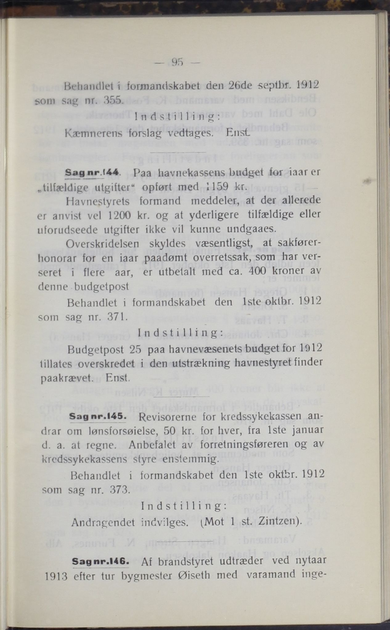 Narvik kommune. Formannskap , AIN/K-18050.150/A/Ab/L0002: Møtebok, 1912