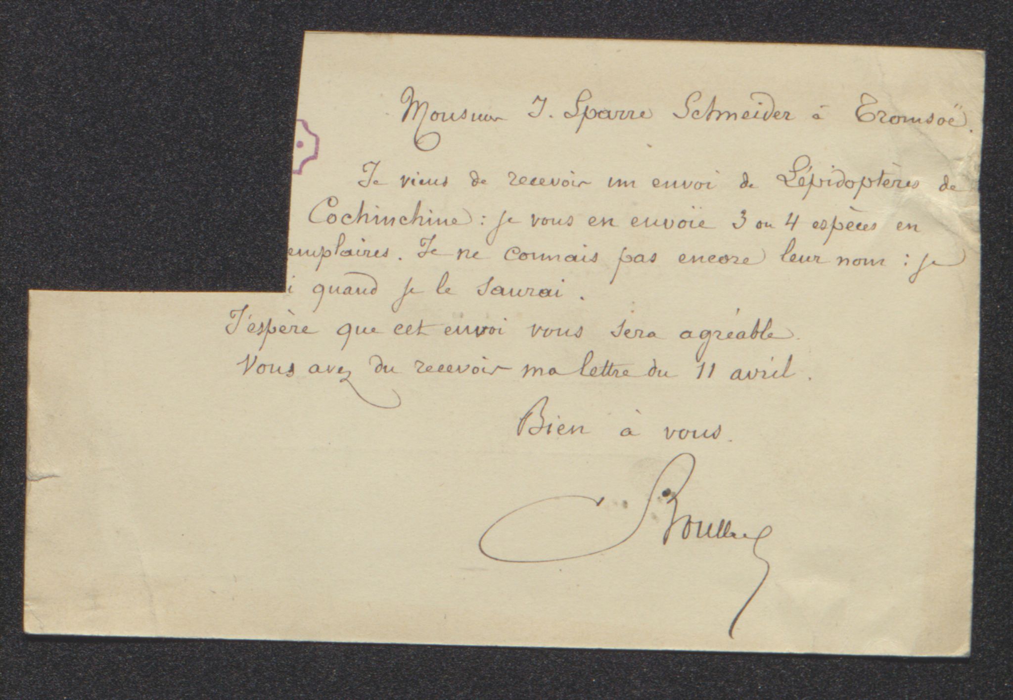 Tromsø Museum, AV/SATØ-S-0162/D/Db/L0033: Journalsaker og innkomne brev, 1879-1882, s. 473