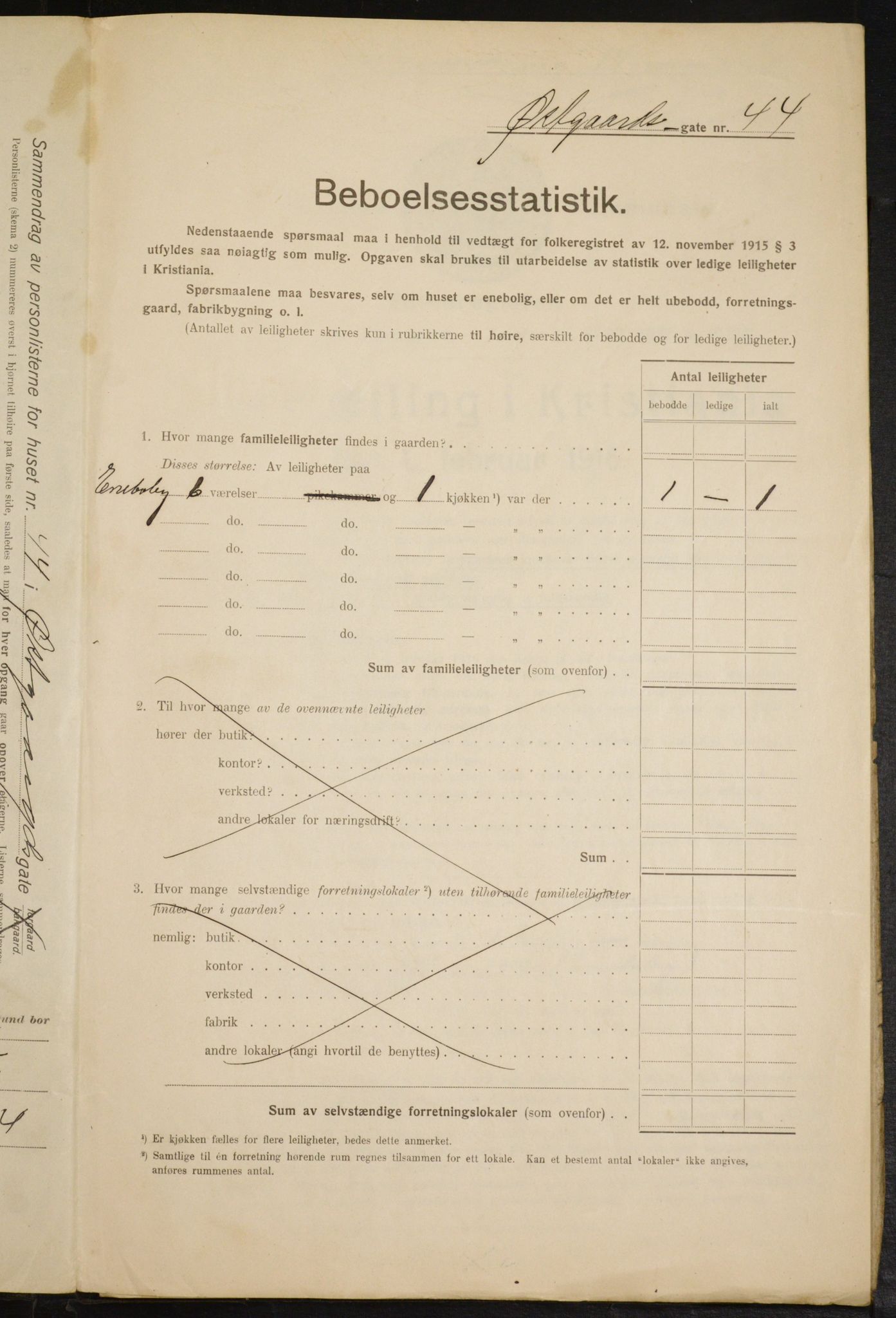 OBA, Kommunal folketelling 1.2.1916 for Kristiania, 1916, s. 133083