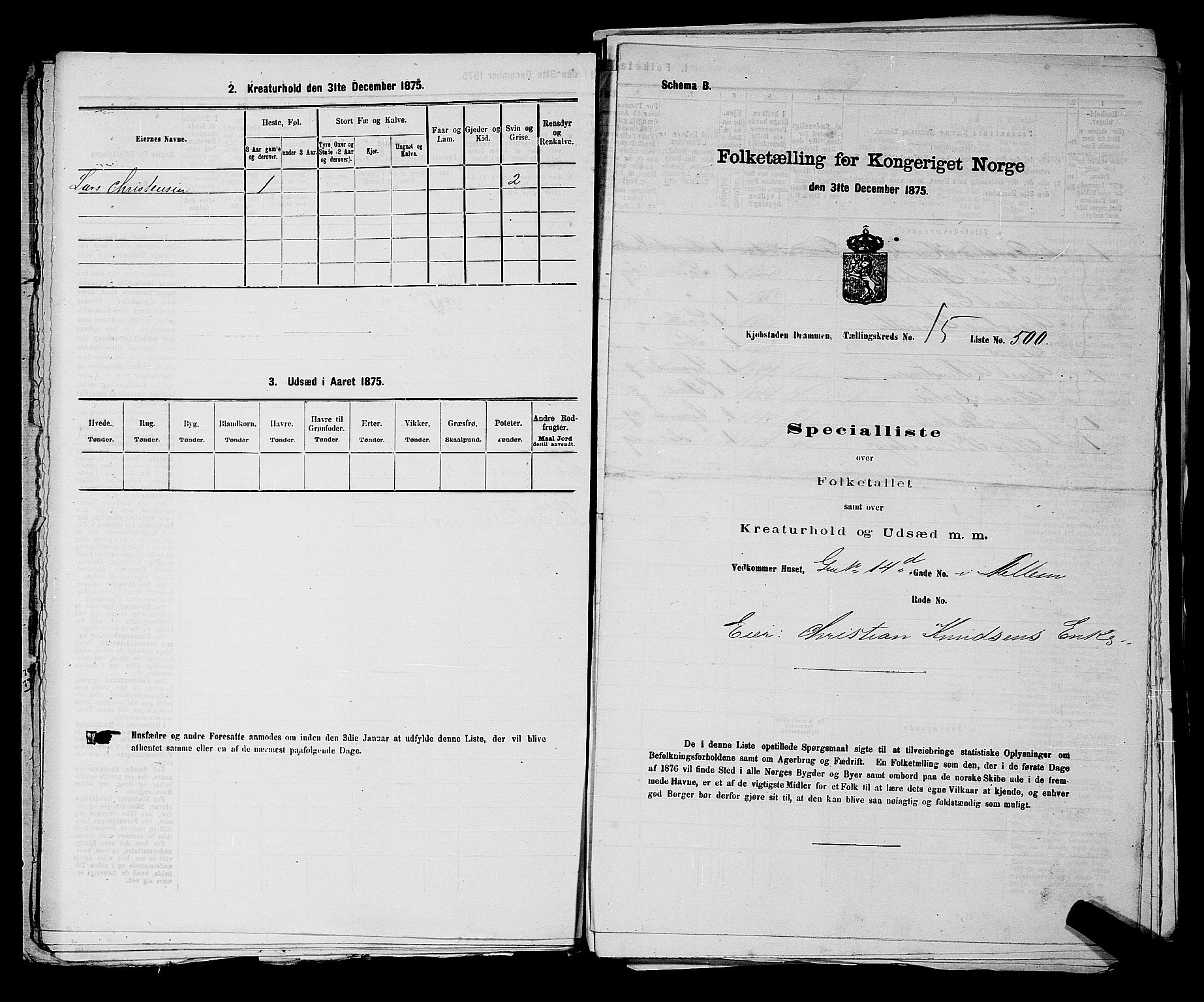 SAKO, Folketelling 1875 for 0602 Drammen kjøpstad, 1875, s. 1637