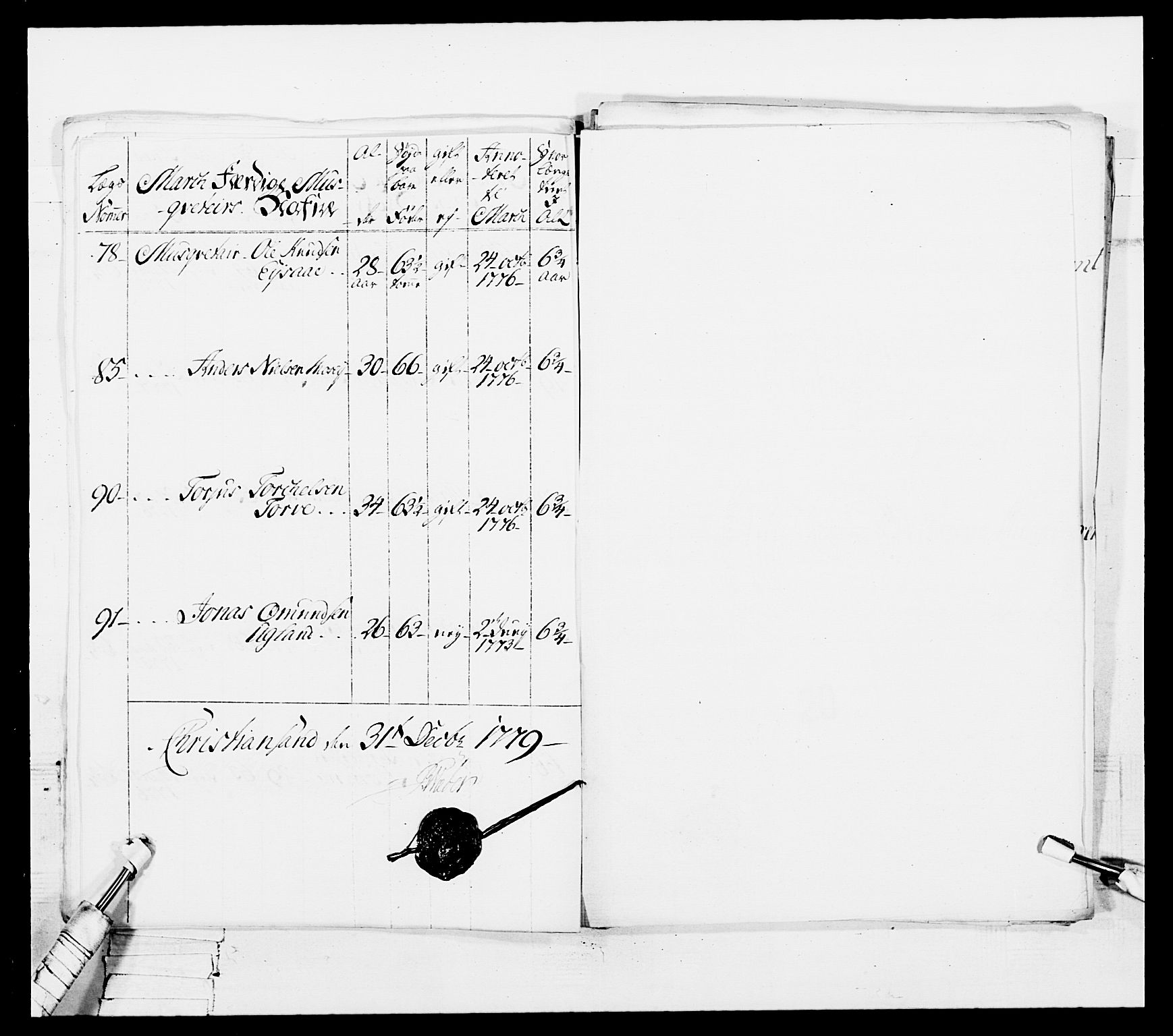 Generalitets- og kommissariatskollegiet, Det kongelige norske kommissariatskollegium, AV/RA-EA-5420/E/Eh/L0102: 1. Vesterlenske nasjonale infanteriregiment, 1778-1780, s. 113