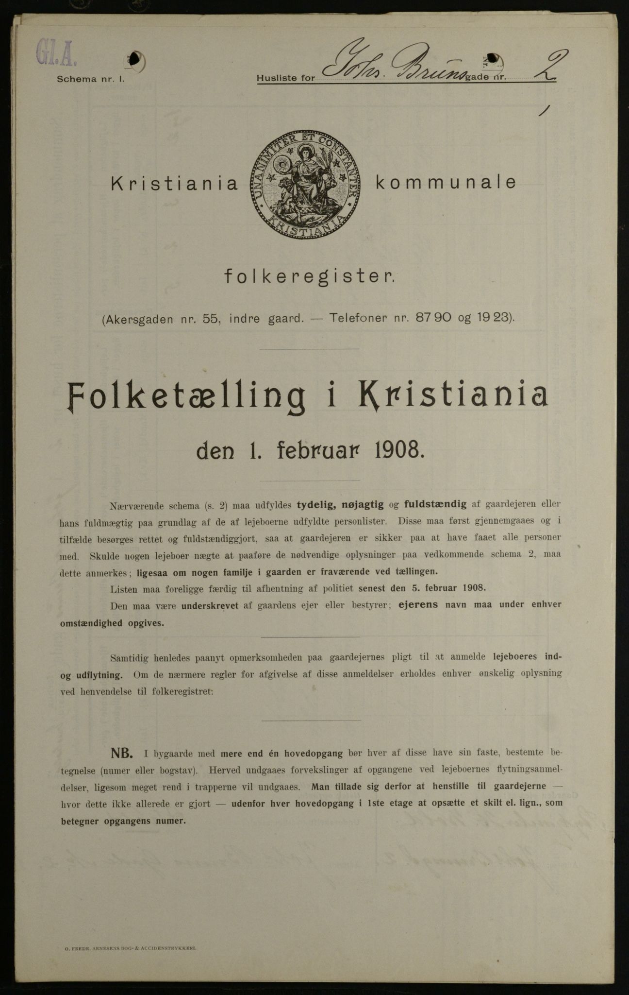 OBA, Kommunal folketelling 1.2.1908 for Kristiania kjøpstad, 1908, s. 42024