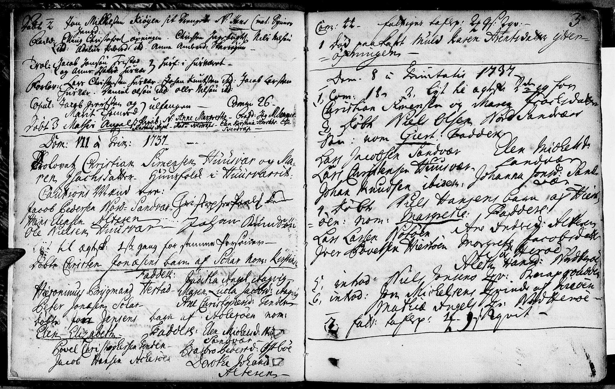 Ministerialprotokoller, klokkerbøker og fødselsregistre - Nordland, AV/SAT-A-1459/834/L0504: Ministerialbok nr. 834A02, 1737-1740, s. 2-3